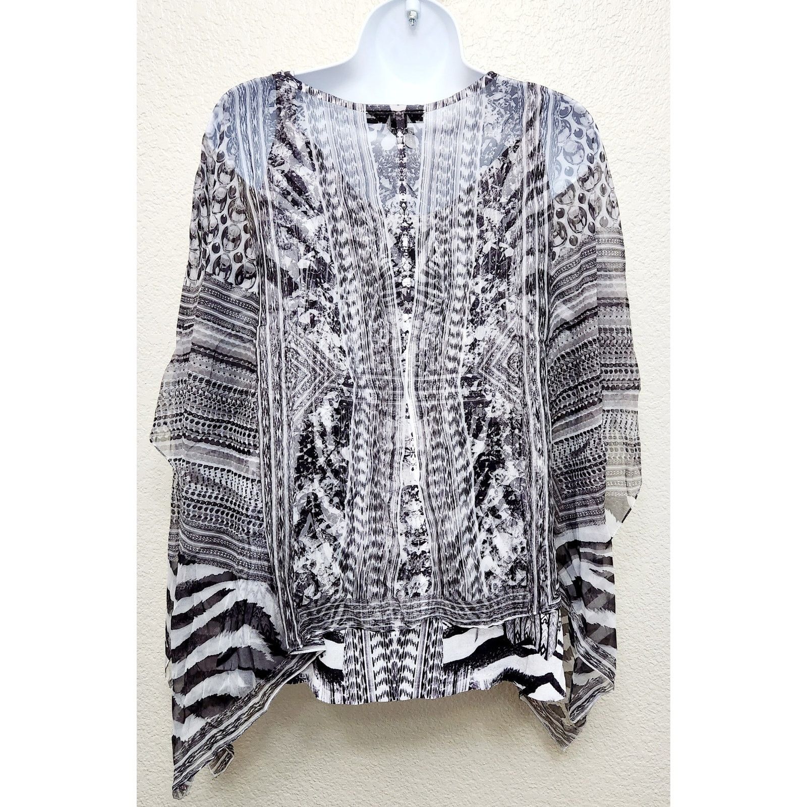 Other Style & Co. Woman Black Gray Sheer Overlay Cami Top 0X Size XL / US 12-14 / IT 48-50 - 4 Thumbnail