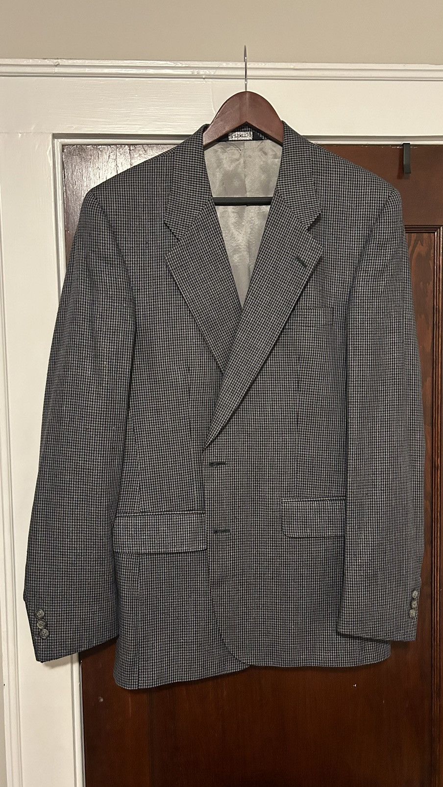 Burberry × Vintage Vintage Burberry Silk Houndstooth blazer Size 40L - 1 Thumbnail