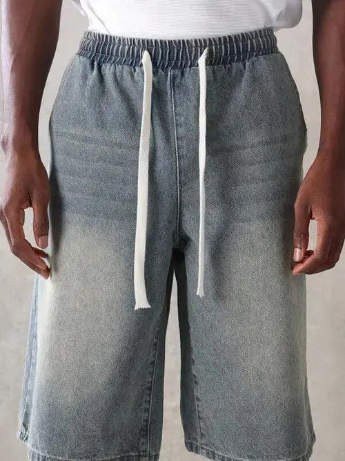 Other Tamaki x Shii Washed Y2k Shorts Jorts Drawstring Denim Size US 32 / EU 48 - 7 Thumbnail