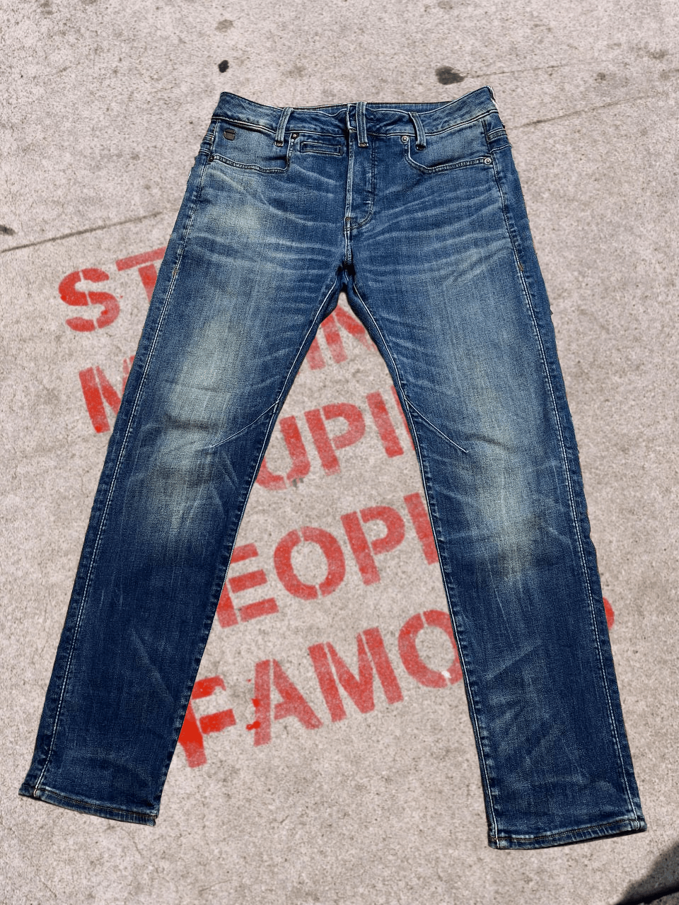 G-Star G-STAR RAW Denim D-STAQ 5-PKT SLIM Stretch Straight Jeans Size US 31 - 1 Thumbnail