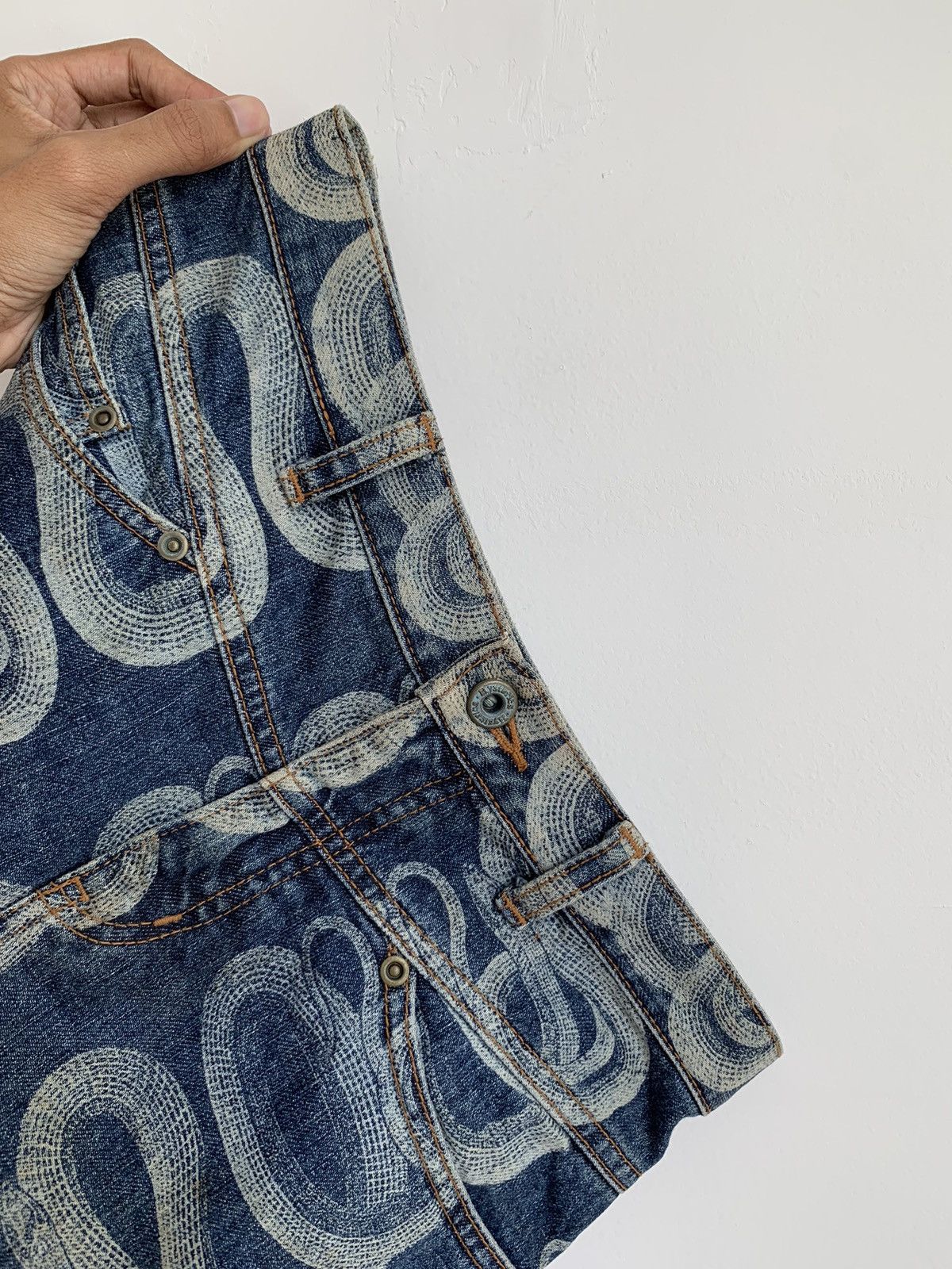 Hysteric Glamour 2000s Hysteric Glamour Snake Denim Skirt y2k Size 29" - 14 Thumbnail