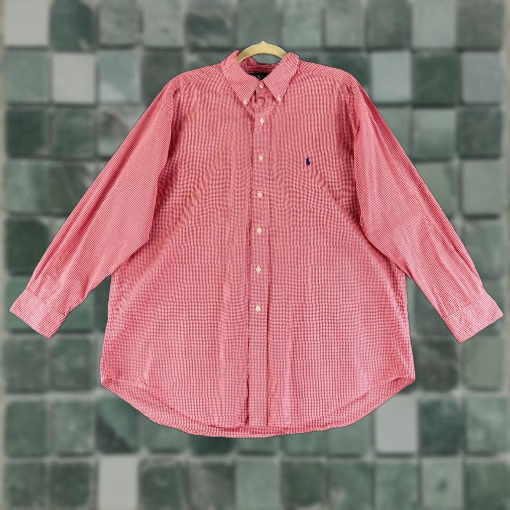 Ralph Lauren Ralph Lauren Button-Down Shirt Mens XL Red Check Print Long Sleeve Cotton Shirt Size US XL / EU 56 / 4 - 1 Thumbnail