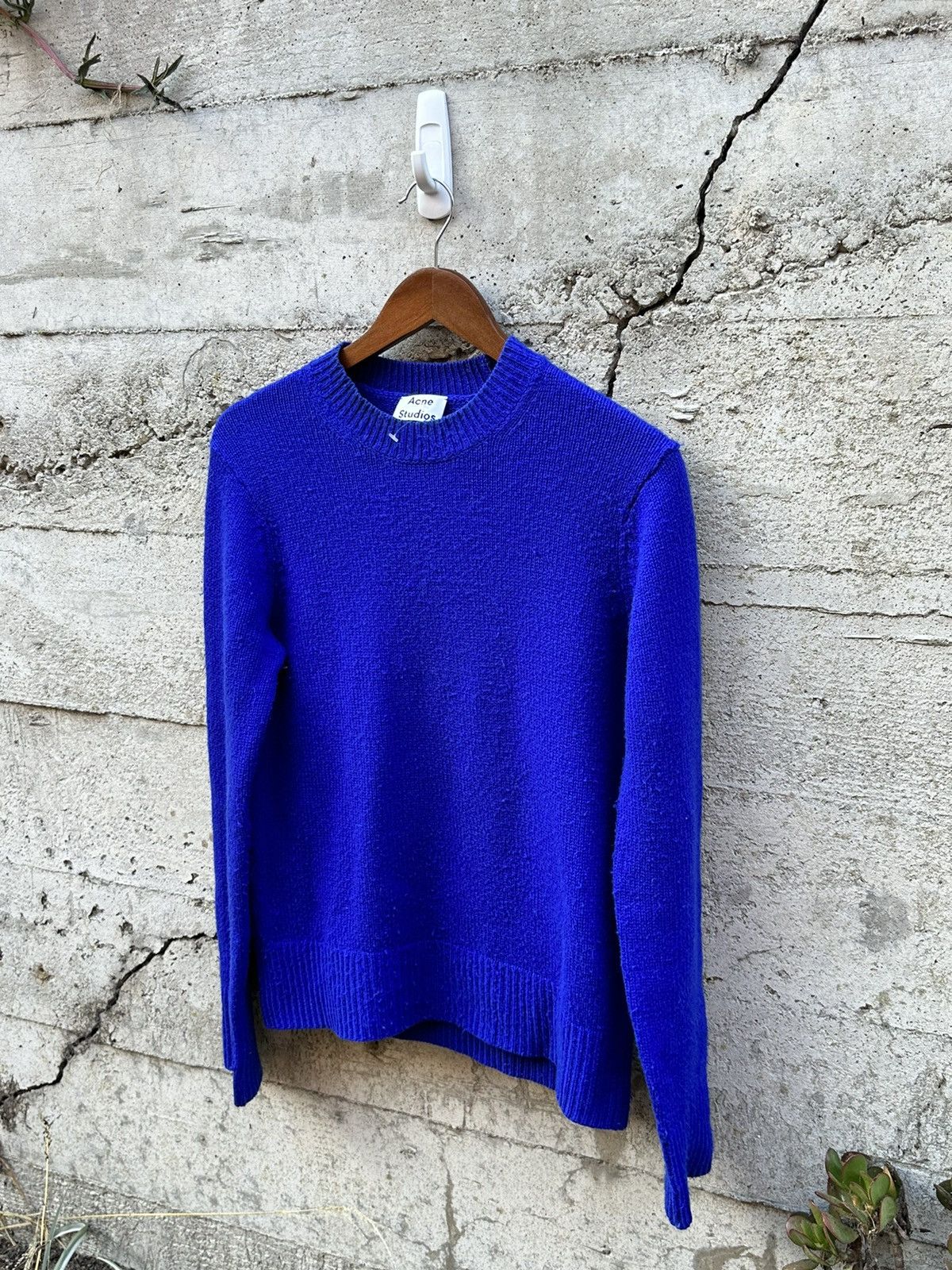 ACNE STUDIOS Men's PEELE Knit Sweater Olive Wool / Cashmere