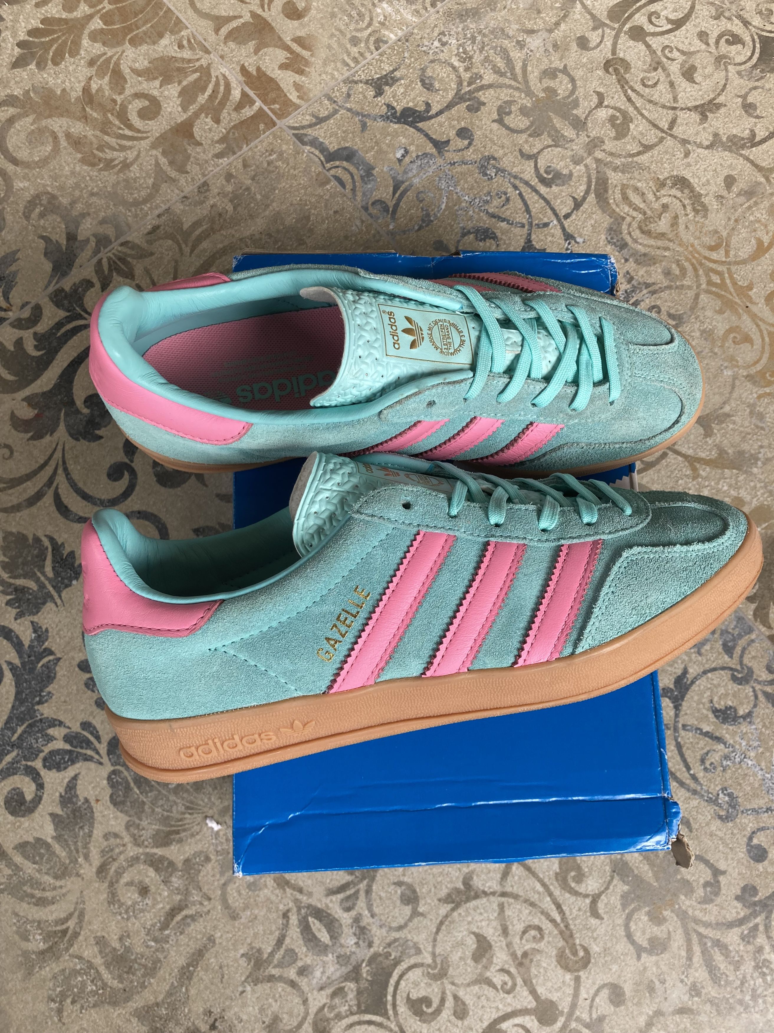 Adidas Womens Adidas gazelle indoor Aqua US 8 Leather pink me Size US 8 / IT 38 - 3 Thumbnail