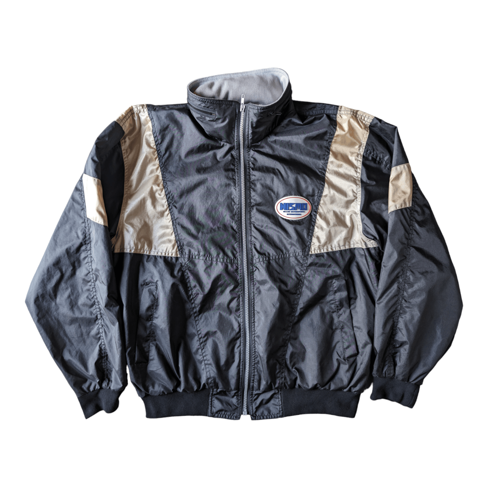 image of Nismo Vintage Old Logo Racing Bomber Jacket in Black/Yellow, Men's (Size Medium)