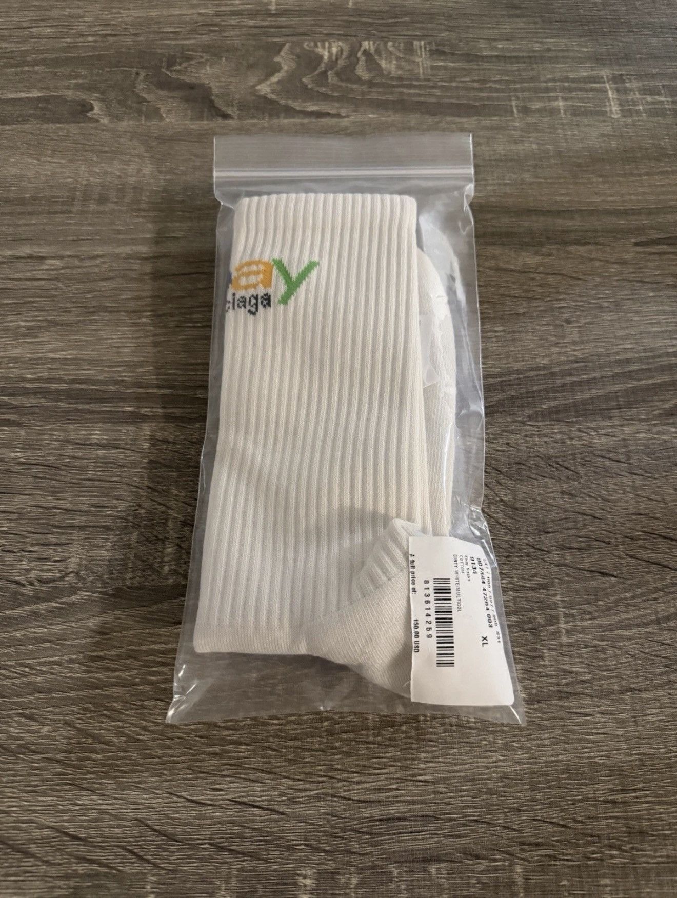 Balenciaga × eBay Balenciaga Ebay Socks In White Size X-Large Authentic Size ONE SIZE - 2 Thumbnail