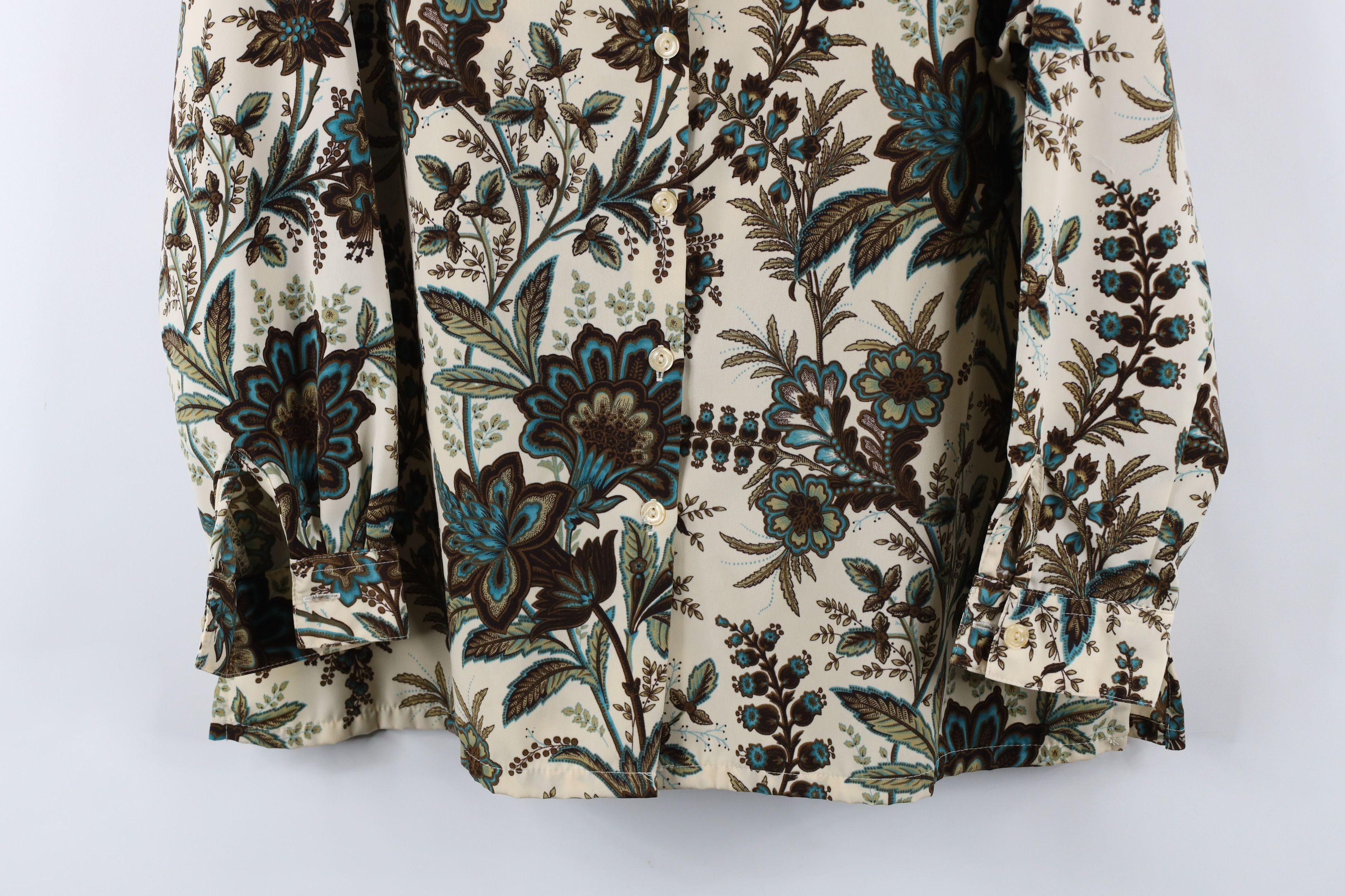 Vintage Vintage 90s Streetwear Flower Geometric Knit Button Shirt Size L / US 10 / IT 46 - 3 Thumbnail