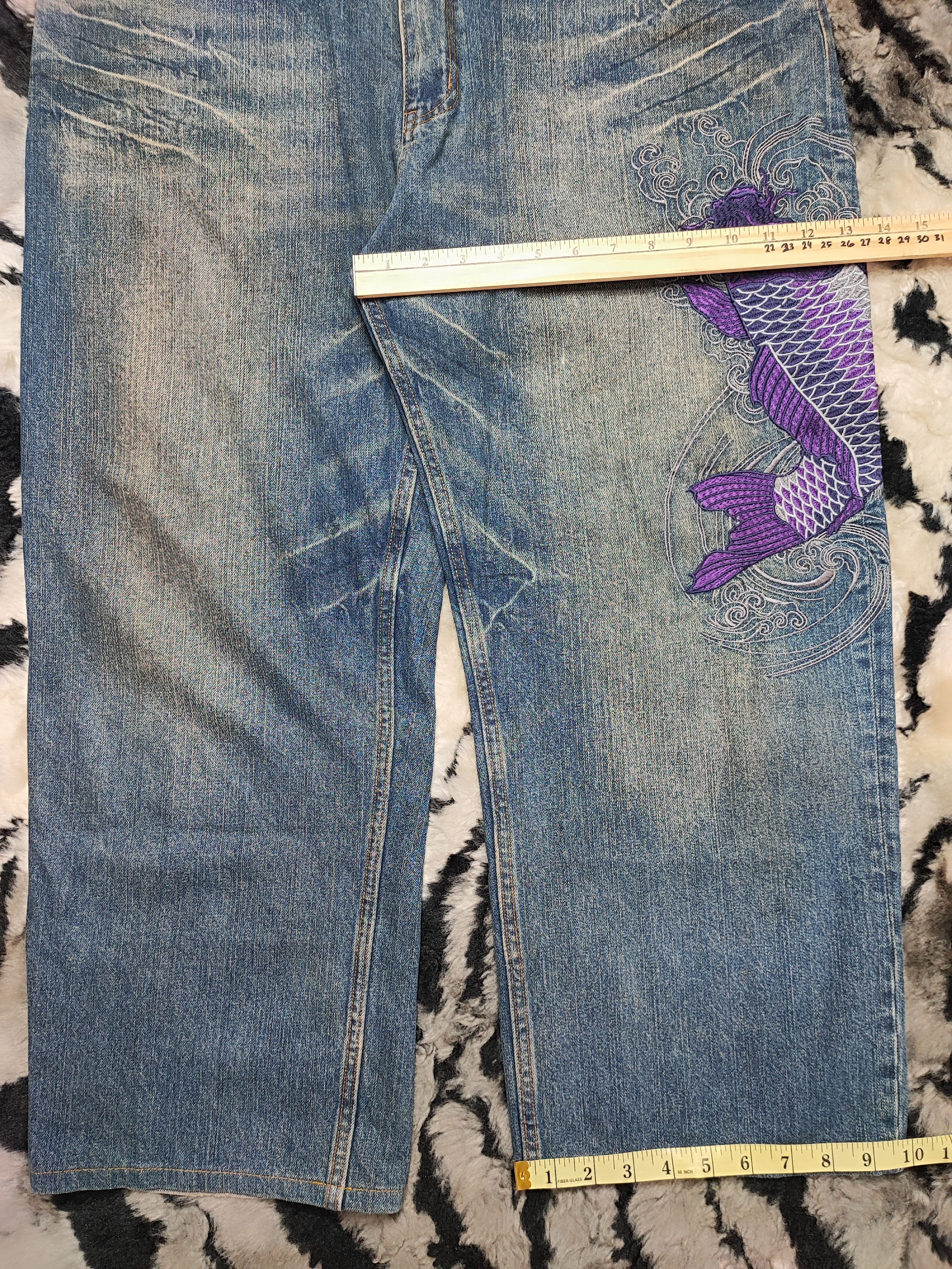Japanese Brand Vintage Y2K Miyabi Musubi Japan Wagara Koi Fish Embroidery Size US 38 / EU 54 - 8 Thumbnail