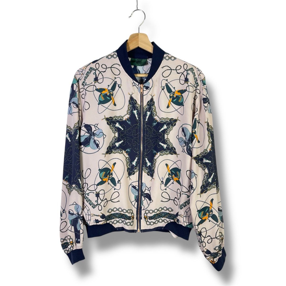 Vintage Junior Gaultier Baroque Silk Bomber Zipper Jacket