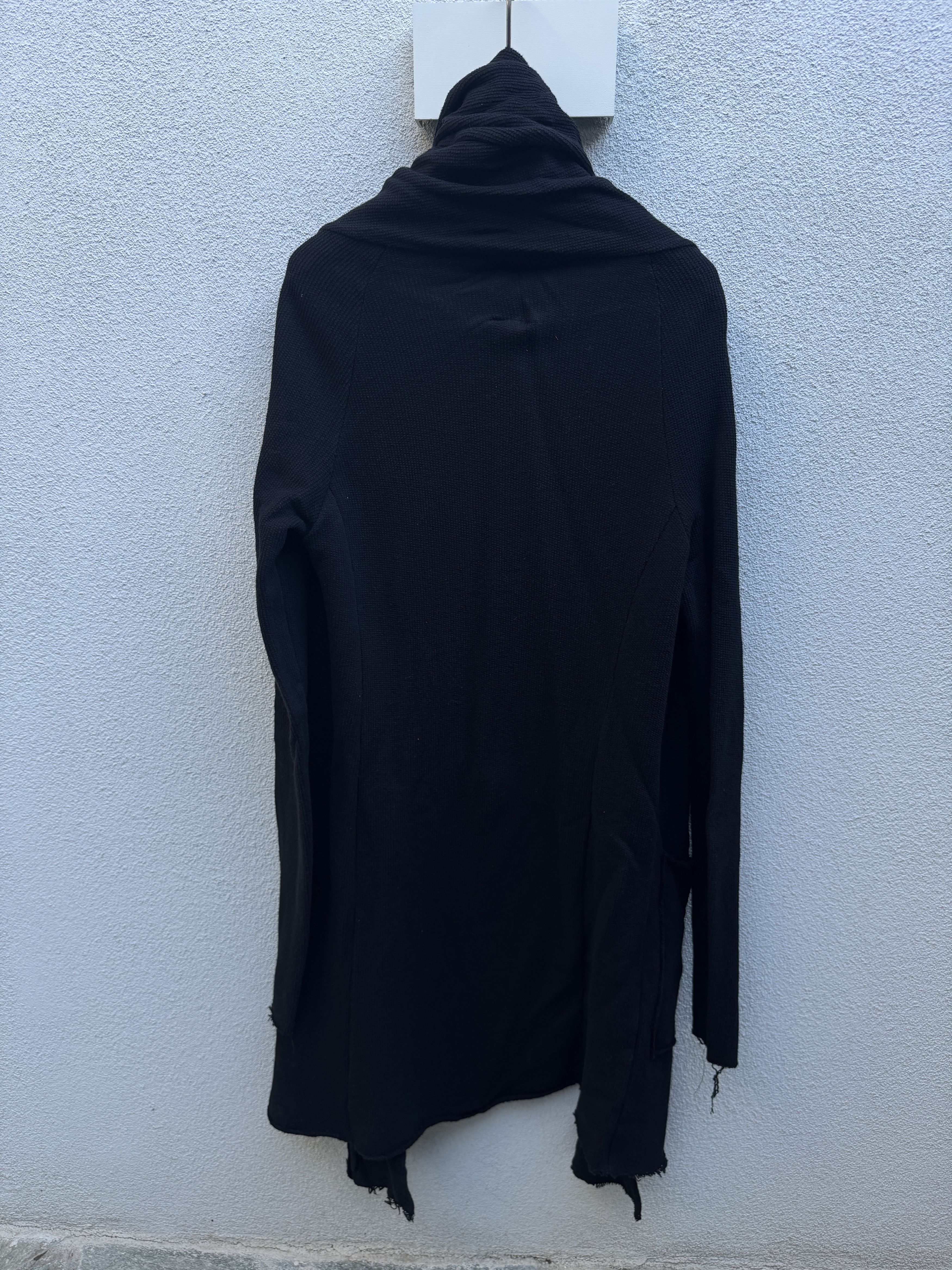 Thom Krom Thom Krom Long Asymetric Cardigan Black Cotton Rippstrick M Size US M / EU 48-50 / 2 - 2 Thumbnail