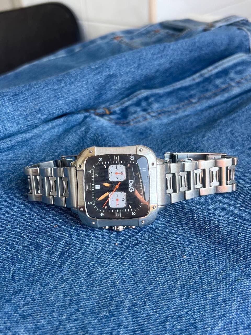 Dolce & Gabbana D&G MEN'S METAL BIG CHUNKY METAL STEEL QUARTZ WATCH 2000S Size ONE SIZE - 2 Thumbnail