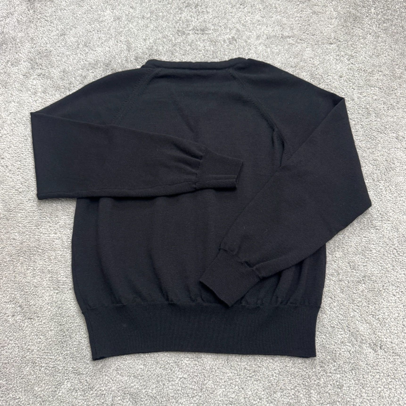 Giorgio Armani Giorgio Armani Sweater Womens Knit Pullover V-Neck Black Beiges Speckled Medium Regular Knit Style Tight-Knit Winter Fall Mens Girls Size M / US 6-8 / IT 42-44 - 2 Thumbnail