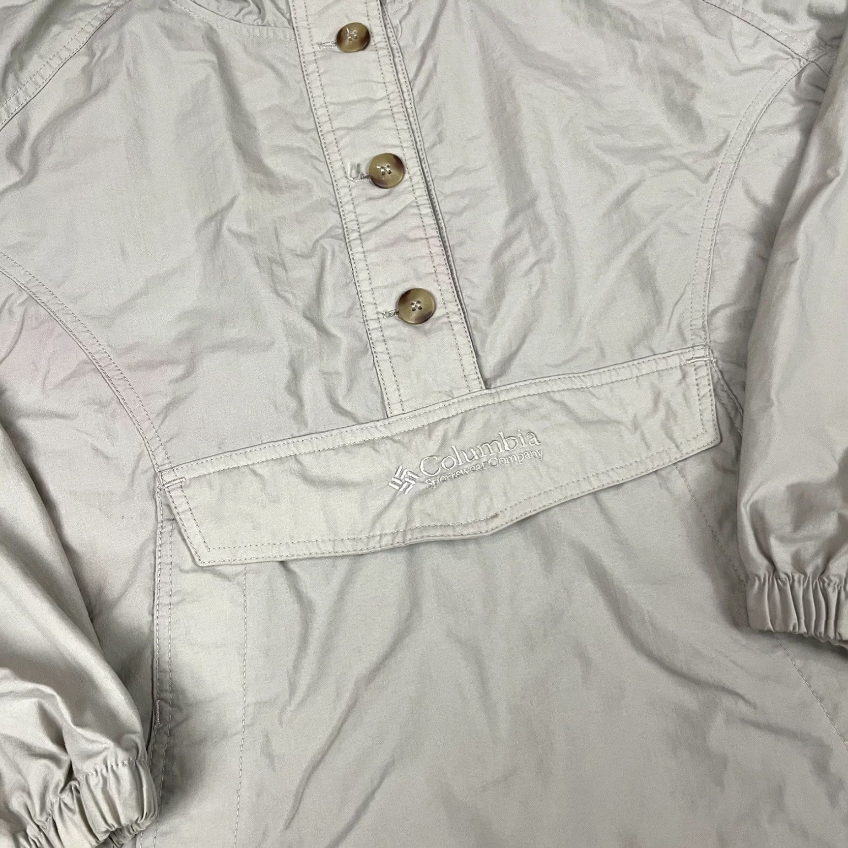 KangaROOS **Columbia Windbreaker Henley Pullover Womens Large Beige** User: **Columbia Windbreaker Henley Pullover Women's Large Beige** Size L / US 10 / IT 46 - 3 Thumbnail