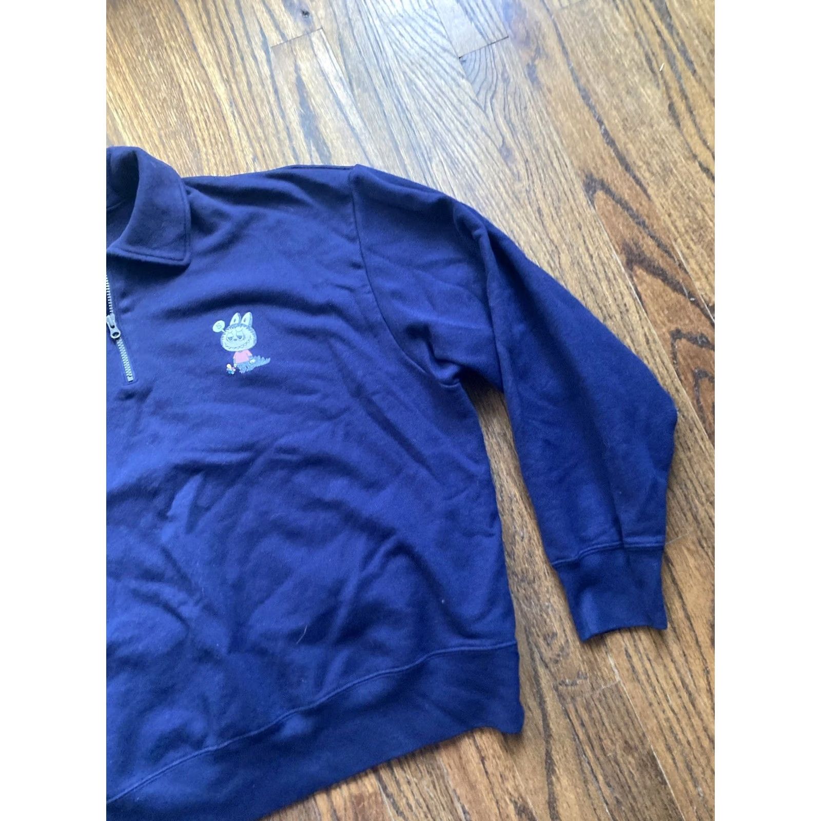 Uniqlo Uniqlo Sweatshirt x Pop Mart Labubu 1/4 Zip We Are the Monsters Size L Blue Womens Size L / US 10 / IT 46 - 4 Thumbnail