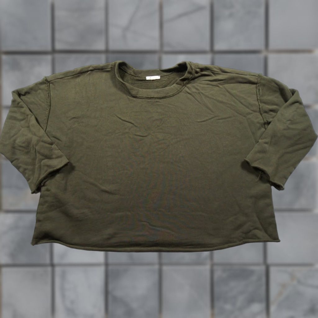 Eileen Fisher Eileen Fisher Sweatshirt Womens XL Green Cropped Crewneck Raw Edge Ladies Size XL / US 12-14 / IT 48-50 - 1 Thumbnail