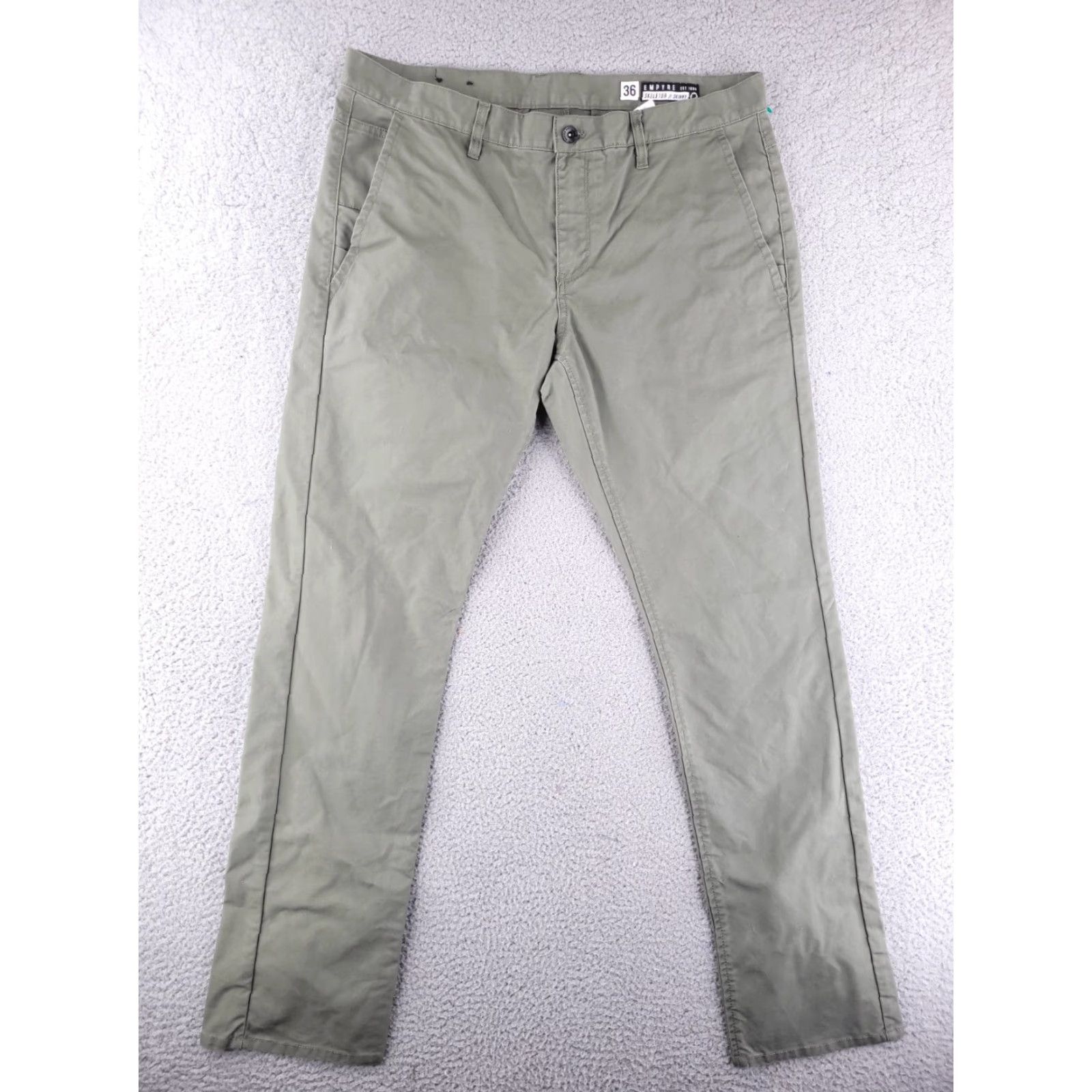 Empyre Empyre Pants Mens 36x32 Green Skinny Chino Skeletor Slim Regular 36 Green Mens Skinny Chino Skeletor Size US 36 / EU 52 - 2 Thumbnail