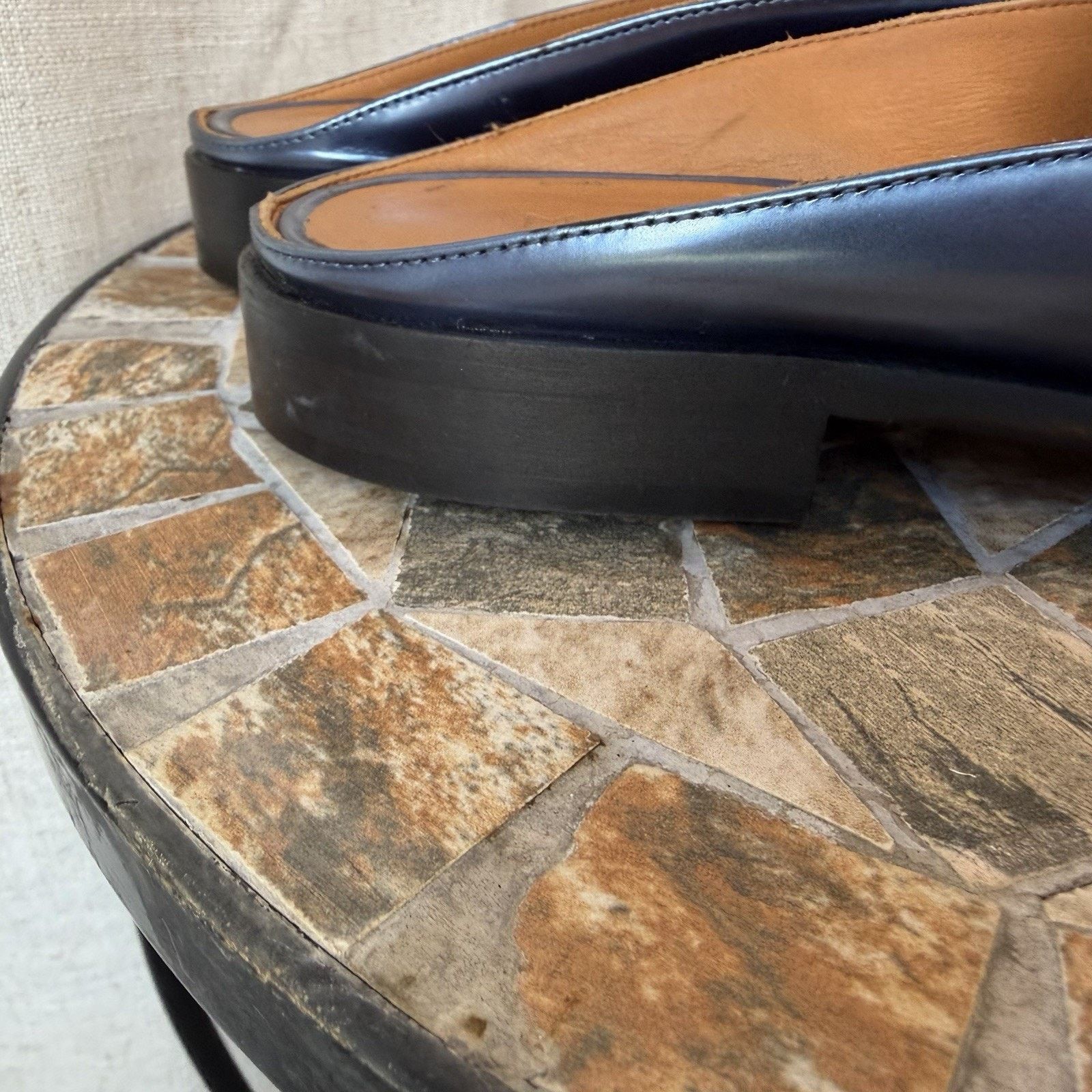 M.Gemi M.Gemi Leather Slide Loafers Navy Blue EU 37Made in Italy Size US 6.5 / IT 36.5 - 9 Thumbnail