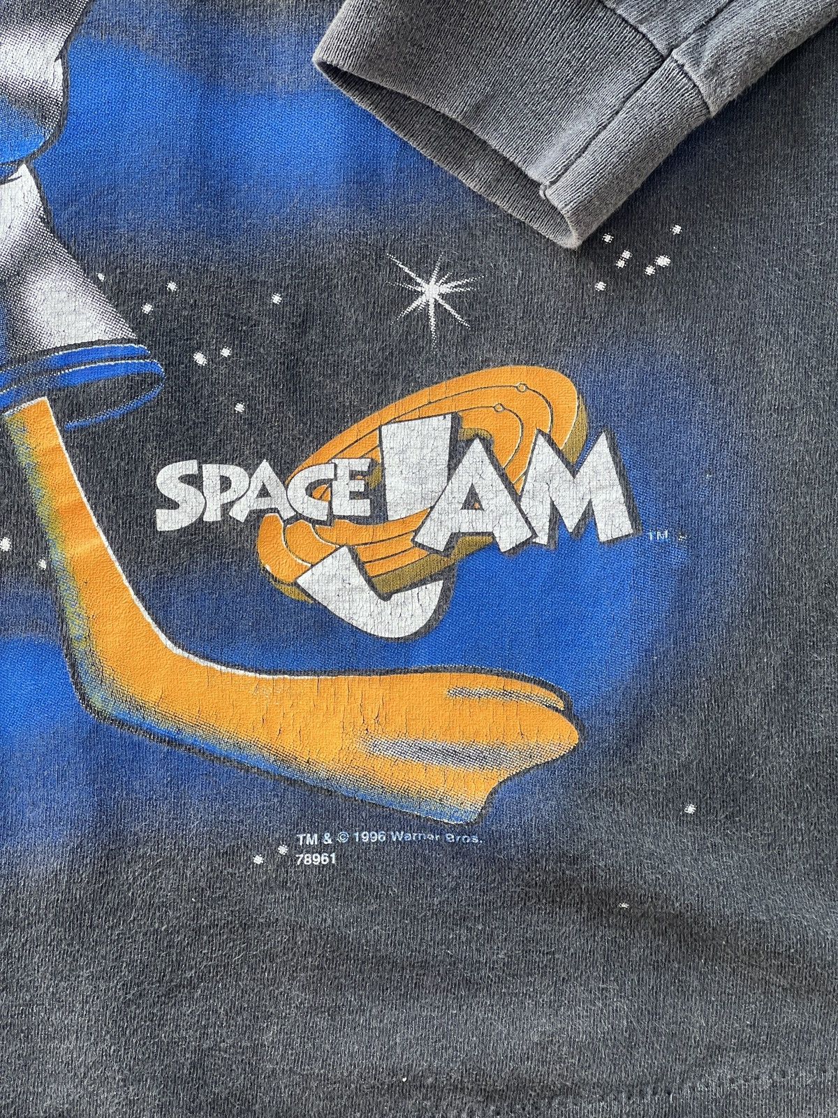 Vintage × Warner Bros Vintage 1996 Space Jam Bugs Bunny Single Stitch LS Large Size US L / EU 52-54 / 3 - 6 Thumbnail