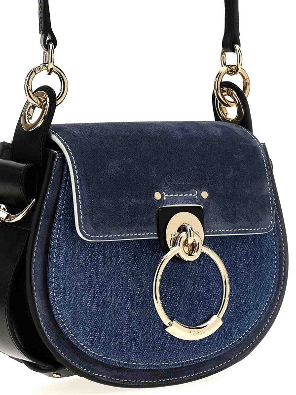 Chloe o1loc1c10425 Size: OS / Denim Suede Calfsk Tess Bag in Denim Size ONE SIZE - 3 Thumbnail
