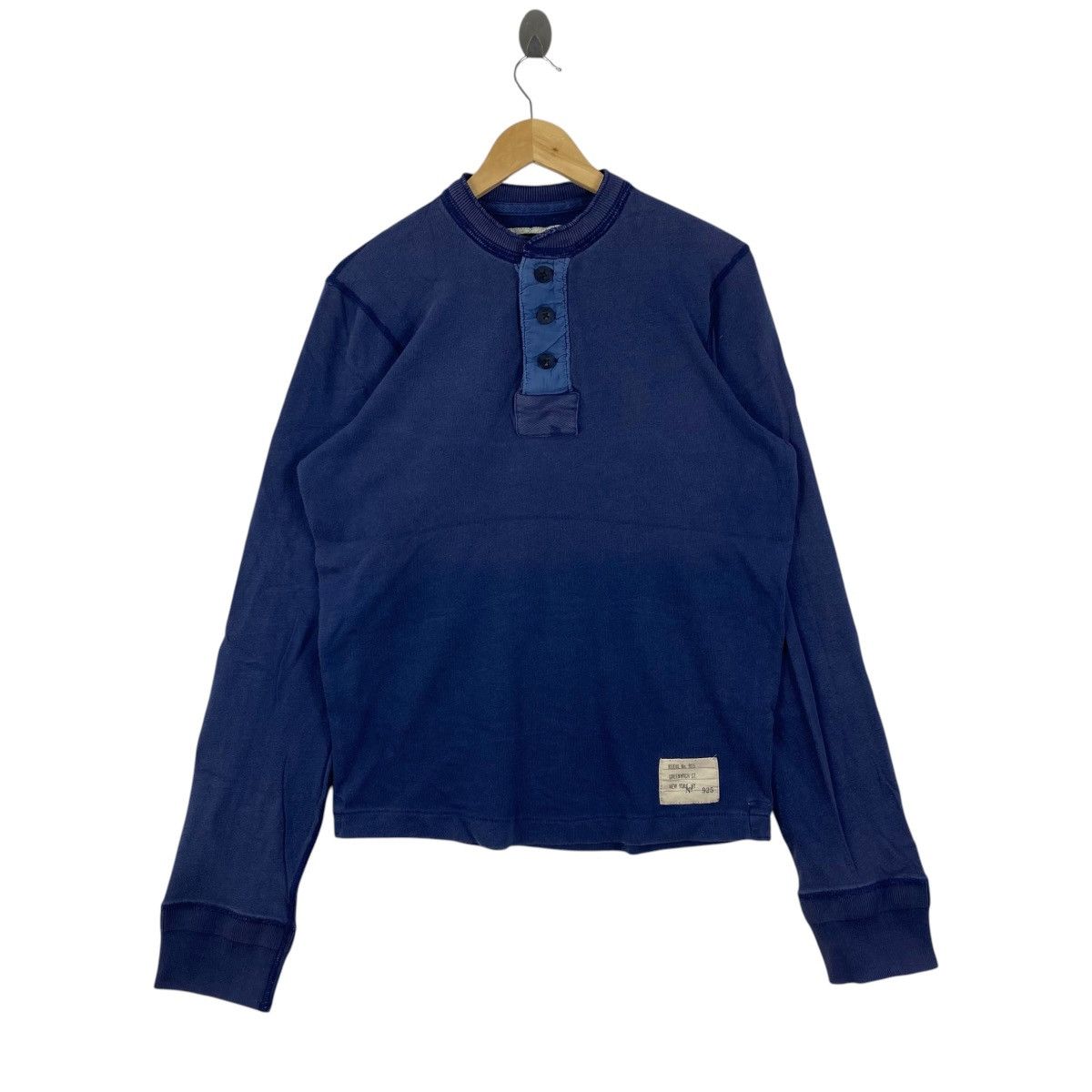 Ruehl No. 925 Ruehl No. 925 Navy Blue Henley Long Sleeve Shirt Medium Y2K Size US M / EU 48-50 / 2 - 1 Thumbnail