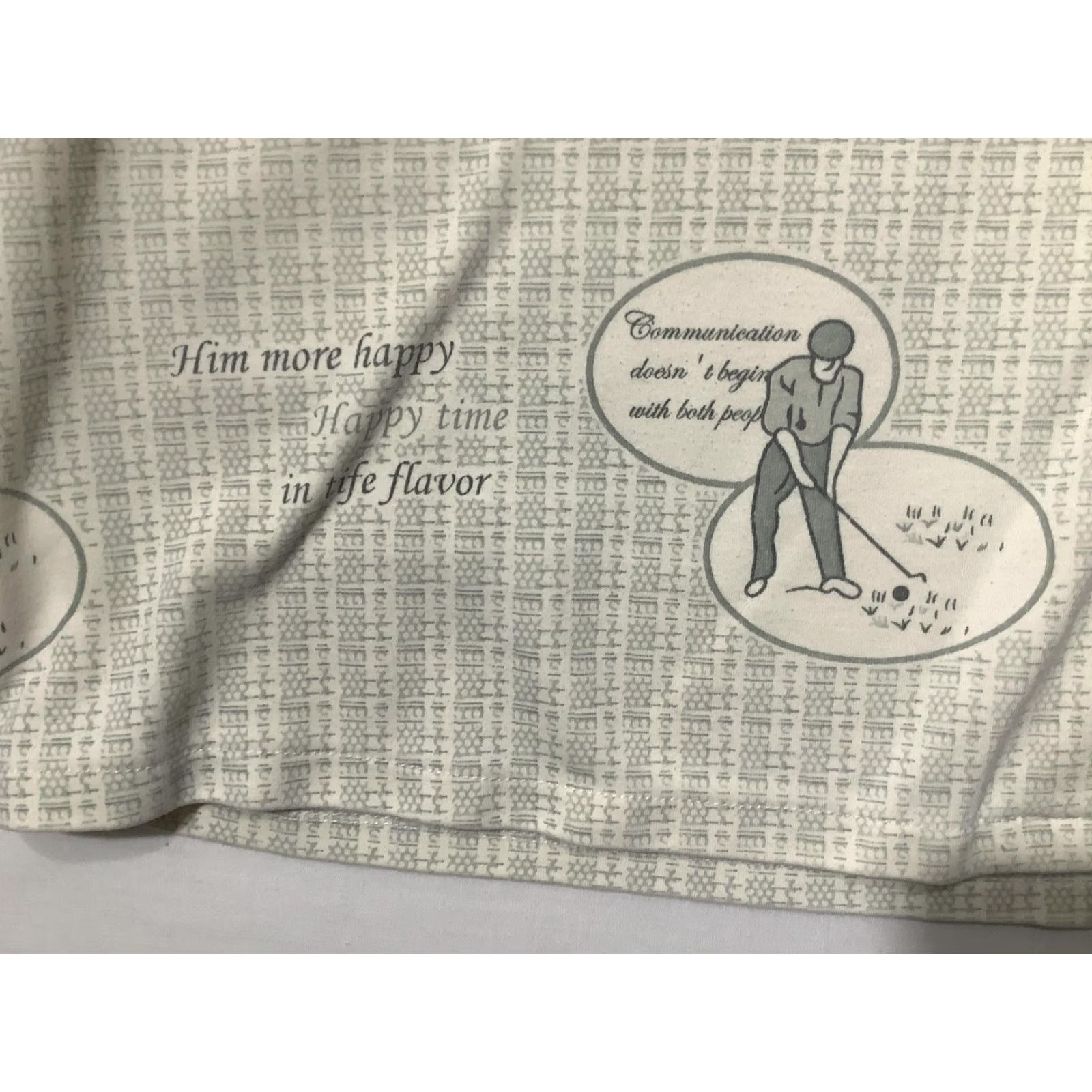 Vintage SHEYCHENKO Pajama Top Mens 2XL Beige Golf Print Button Front Long Sleeve Lounge Size US XXL / EU 58 / 5 - 4 Thumbnail