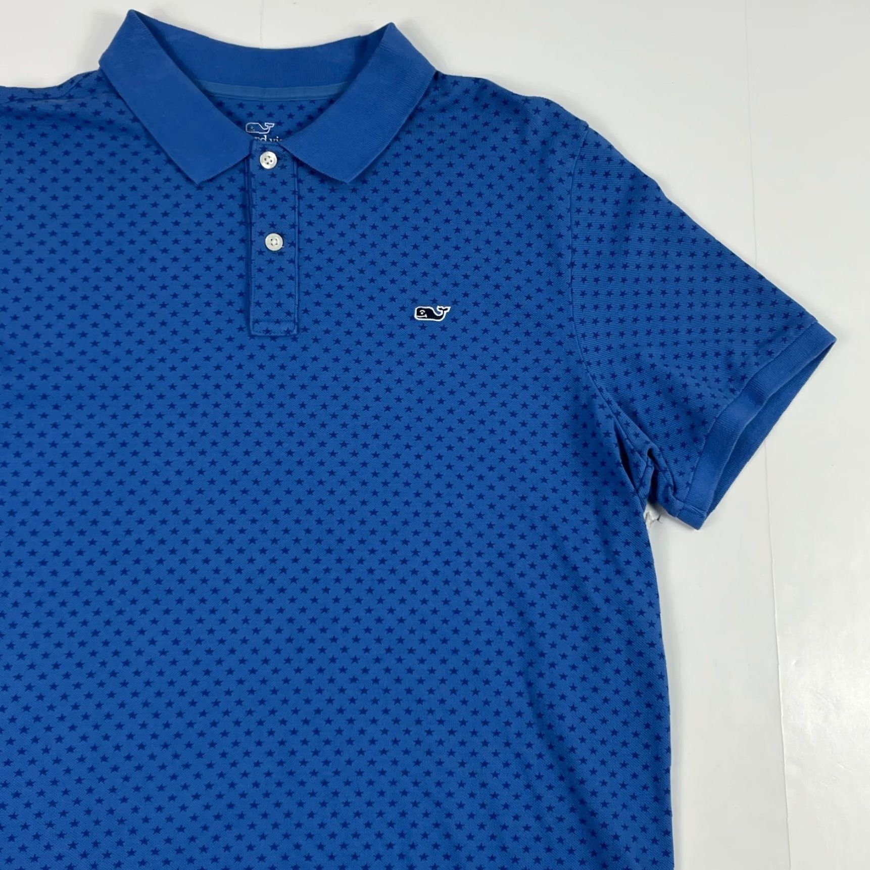 Vineyard Vines Vineyard Vines Polo Shirt Men Medium Blue Heritage Stars Golf Short Sleeve Polo Mens Size US M / EU 48-50 / 2 - 3 Thumbnail