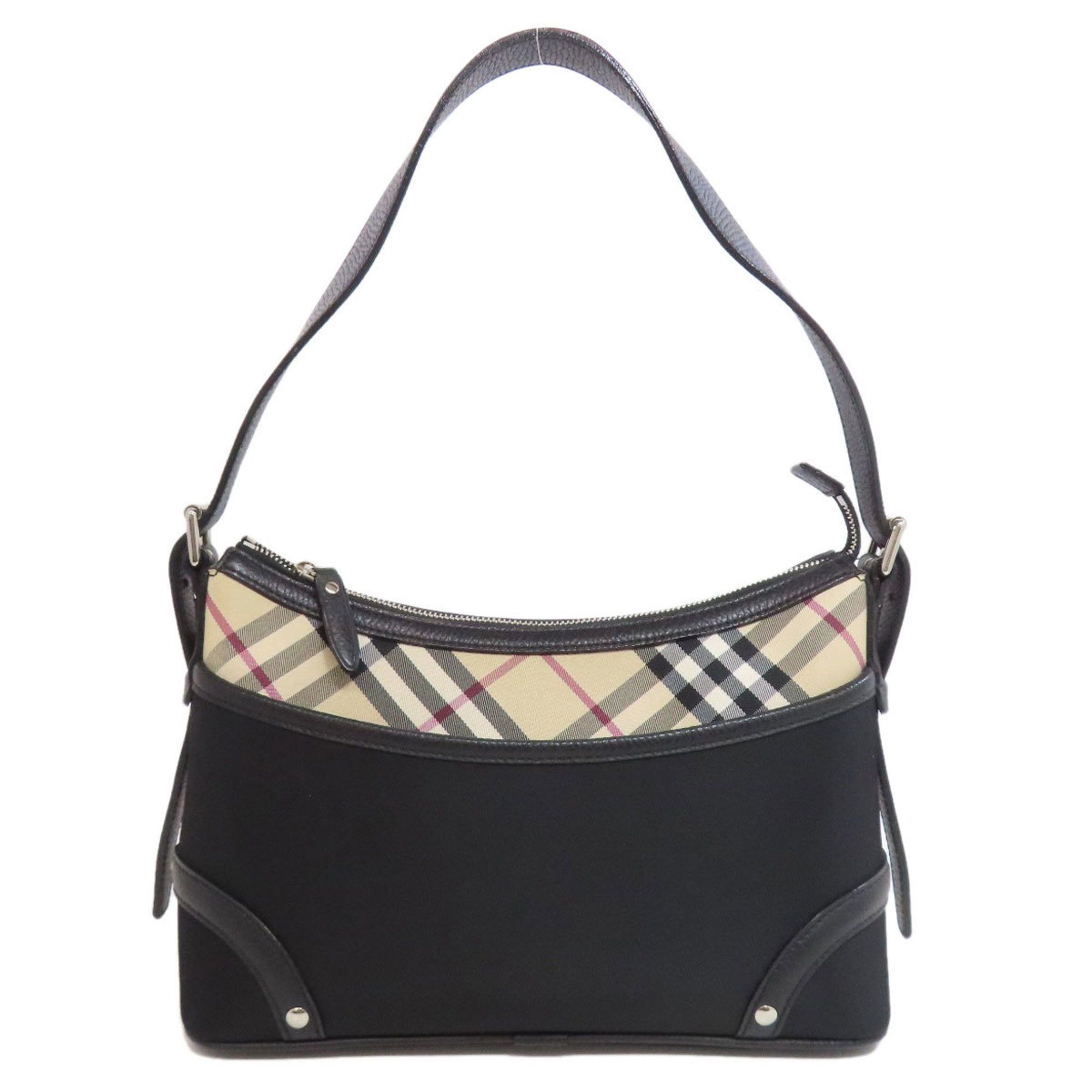 Bally Nova Check Shoulder Bag Nylon Material Women's in Beige
