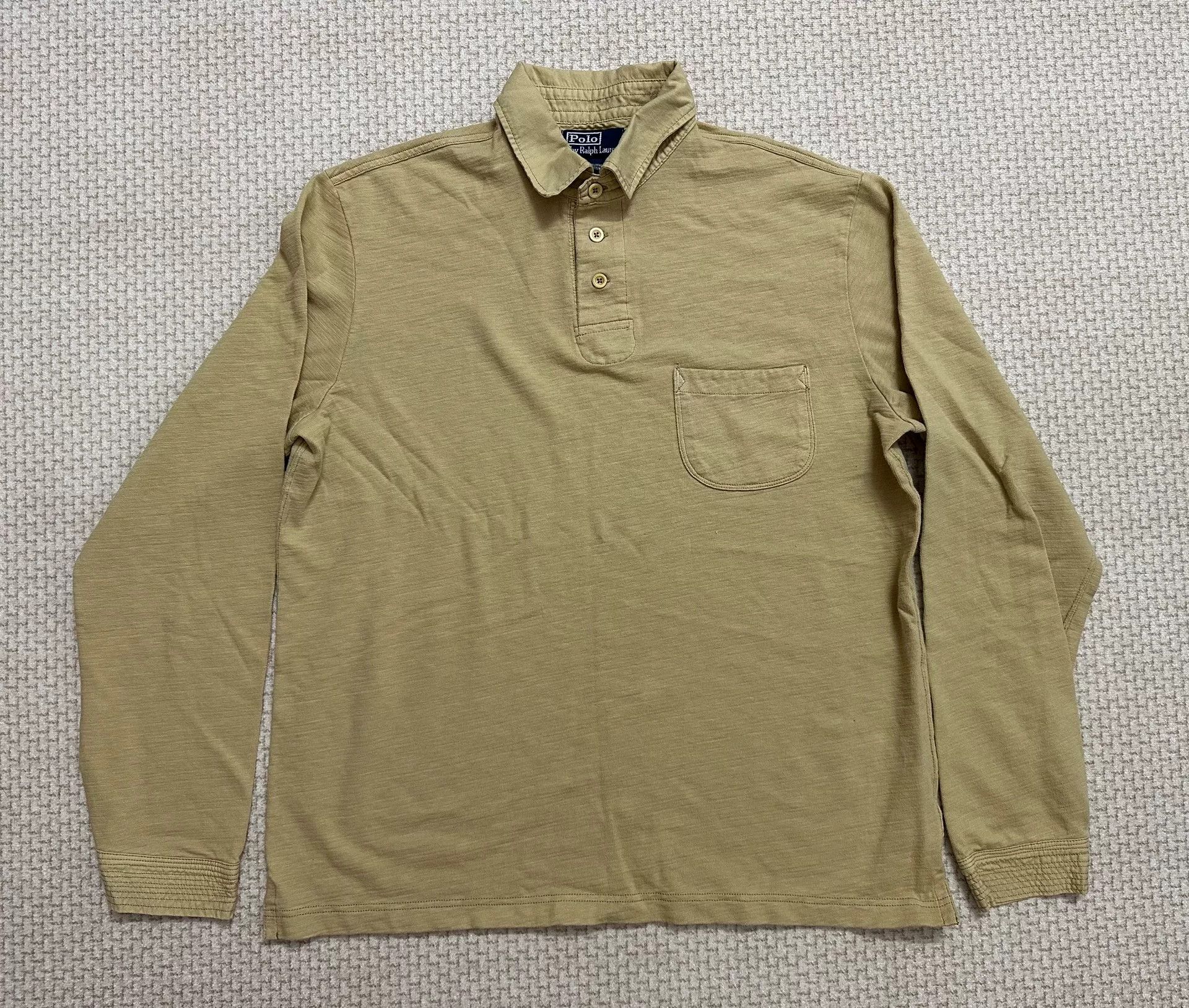 RRL Ralph Lauren Ralph Lauren 90s Long Sleeve Polo Shirt Size US L / EU 52-54 / 3 - 1 Thumbnail