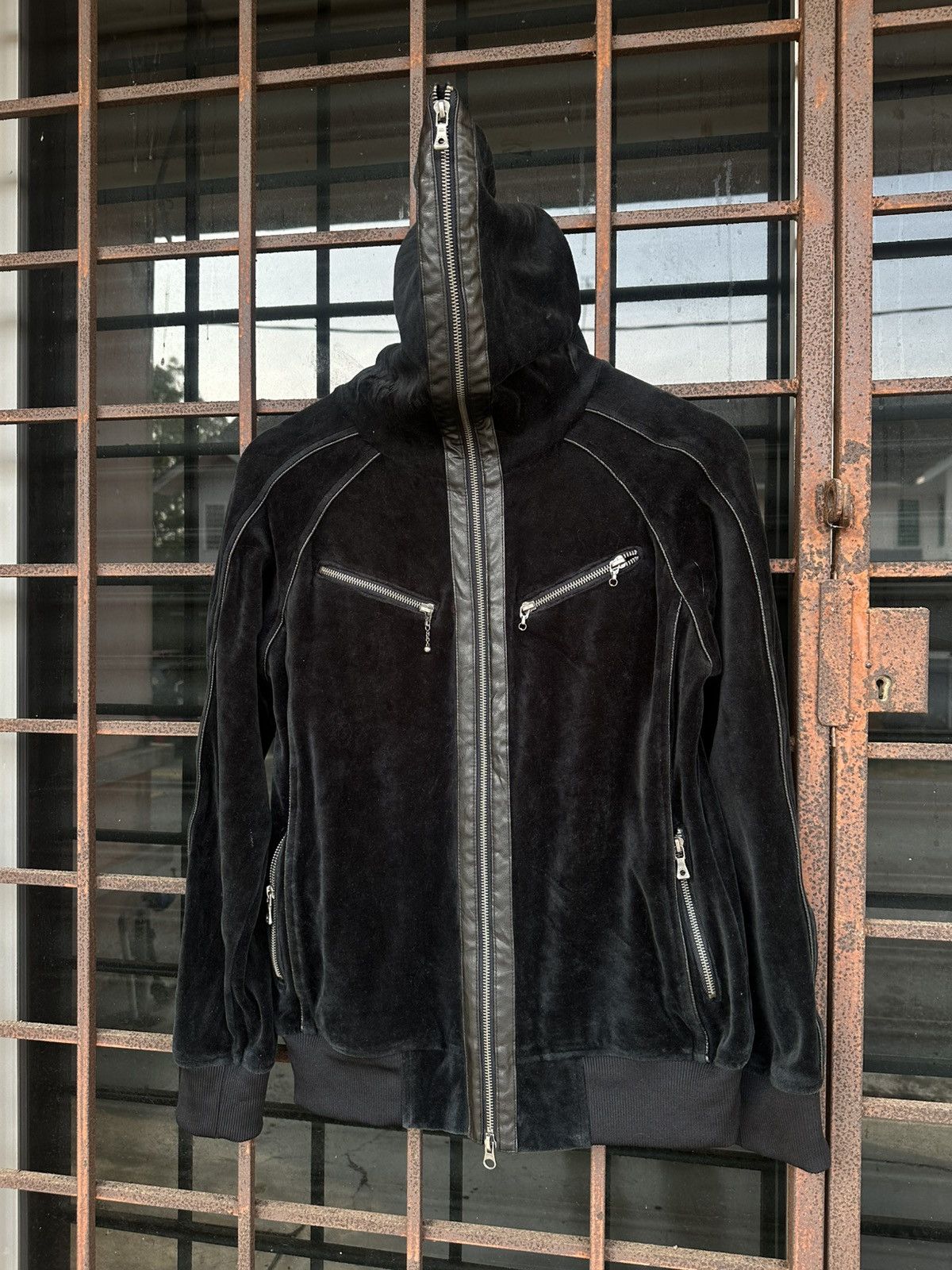 semanticdesign 👹Semanticdesign Velvet Black Hooded Jacket Size US M / EU 48-50 / 2 - 4 Thumbnail