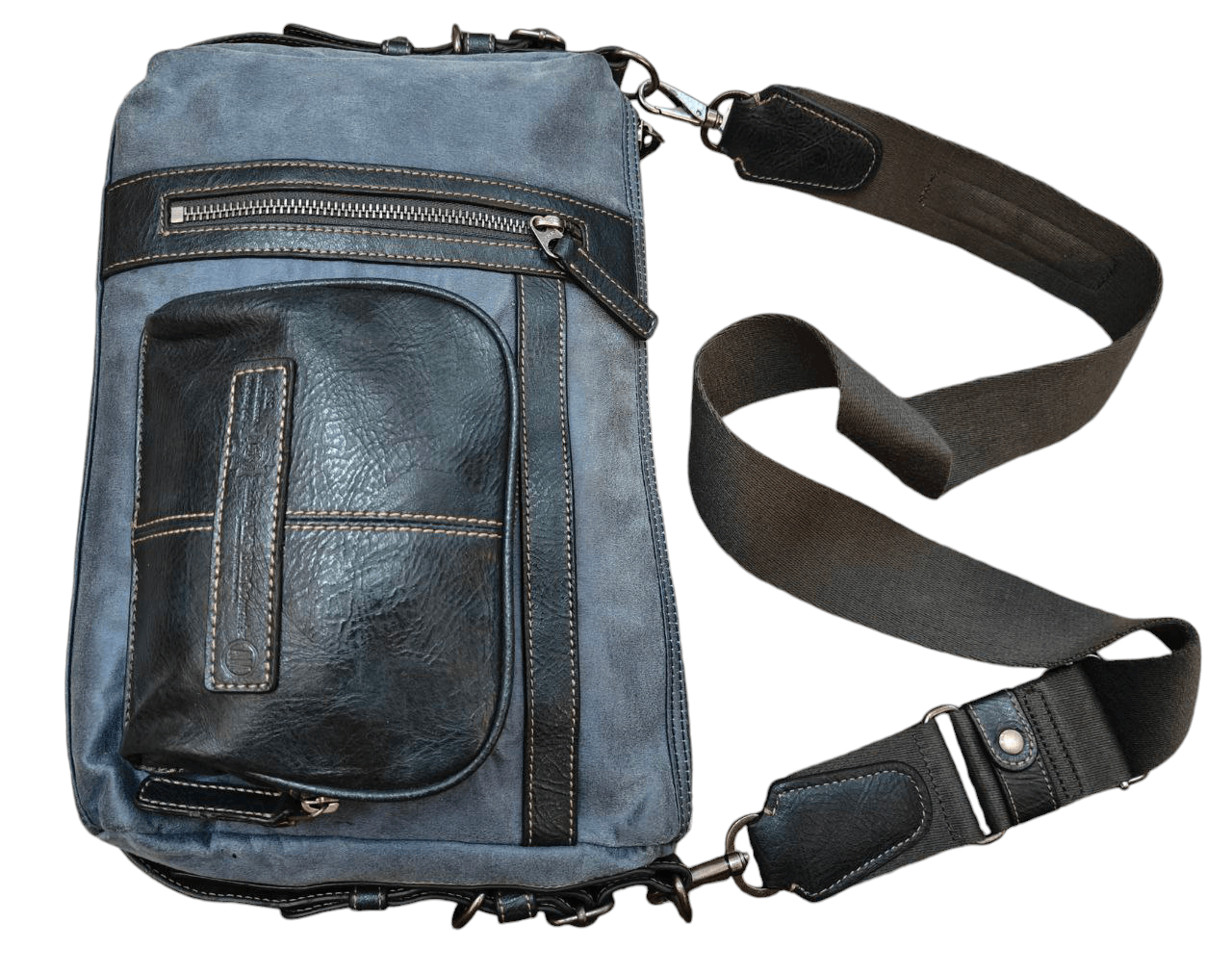 Japanese Art Berg Crossbody Bag in Blue, Men's