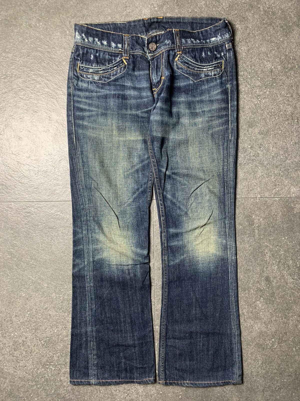 Japanese Brand 2000s RNA Japan Mud Washed Bootcut Jeans Size US 27 - 2 Thumbnail