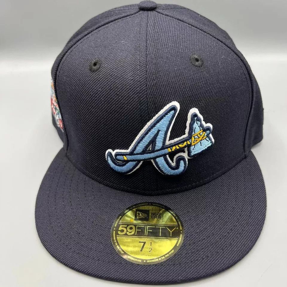 New Era Atlanta Braves Hat Men 7 1/2 59Fifty New Era MLB Fitted Cap Size ONE SIZE - 2 Thumbnail
