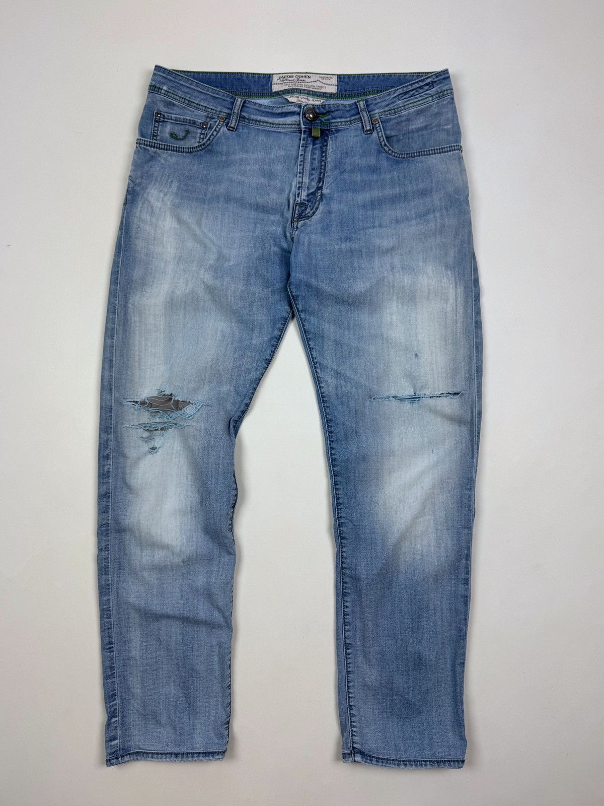 Jacob Cohen Distressed Jacob Cohen Lightweight Washed Denim Jeans Pants Size US 35 - 3 Thumbnail