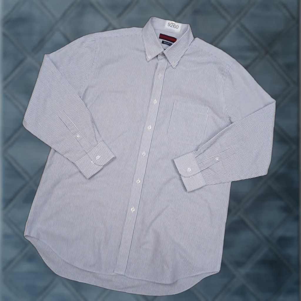 Architect Architect Shirt Mens Large Blue Striped Long Sleeve Button Down Cotton Blend Size US L / EU 52-54 / 3 - 1 Thumbnail
