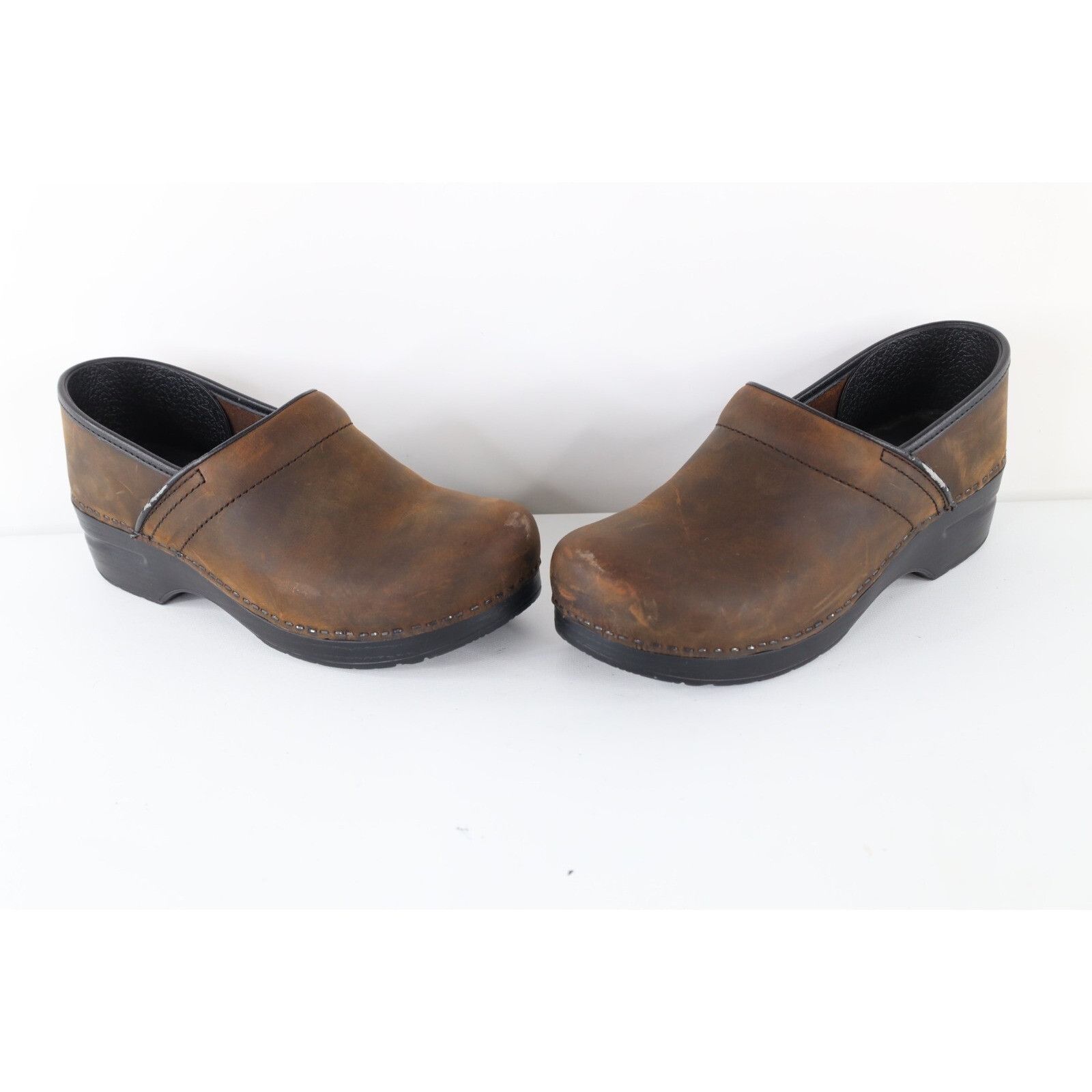 Dansko Dansko Distressed Leather Chunky Mule Clogs Shoes Size US 10 / IT 40 - 1 Thumbnail