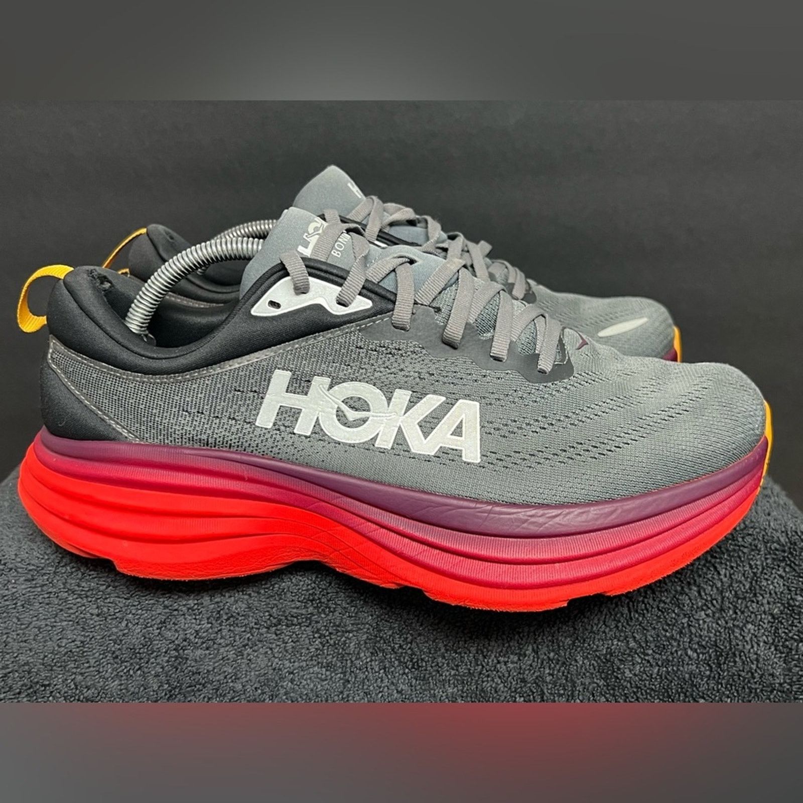 Hoka Hoka One One Bondi 8 Men’s SIZE 10.5 D Gray Athletic Shoes Size US 10.5 / EU 43-44 - 2 Thumbnail