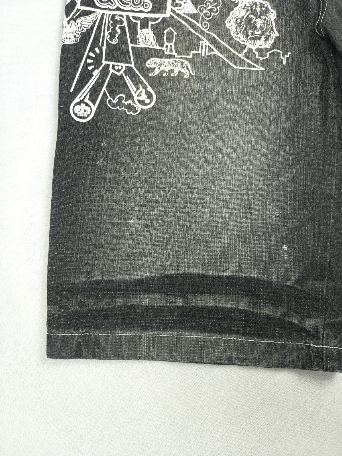 Southpole Five Jungle & Co Graphic Denim Shorts Y2K Streetwear (061) Size US 36 / EU 52 - 7 Thumbnail