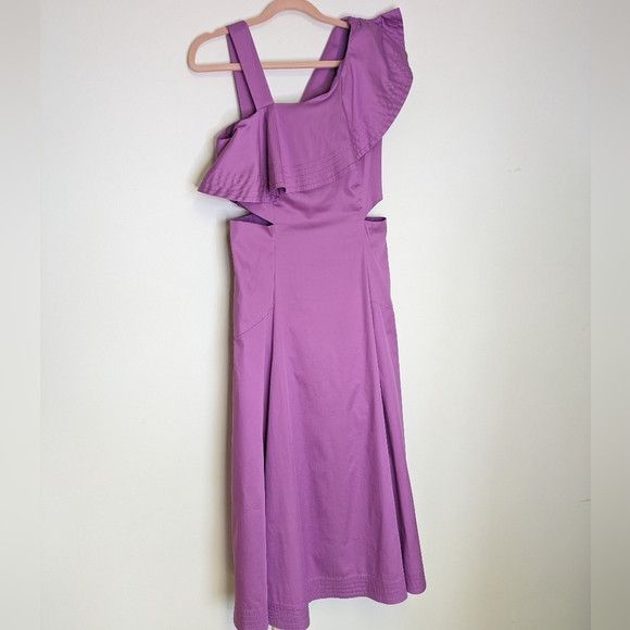 Veronica Beard Veronica Beard One Shoulder Cutout Maxi Dress Vivid Orchid Size XS / US 0-2 / IT 36-38 - 9 Thumbnail