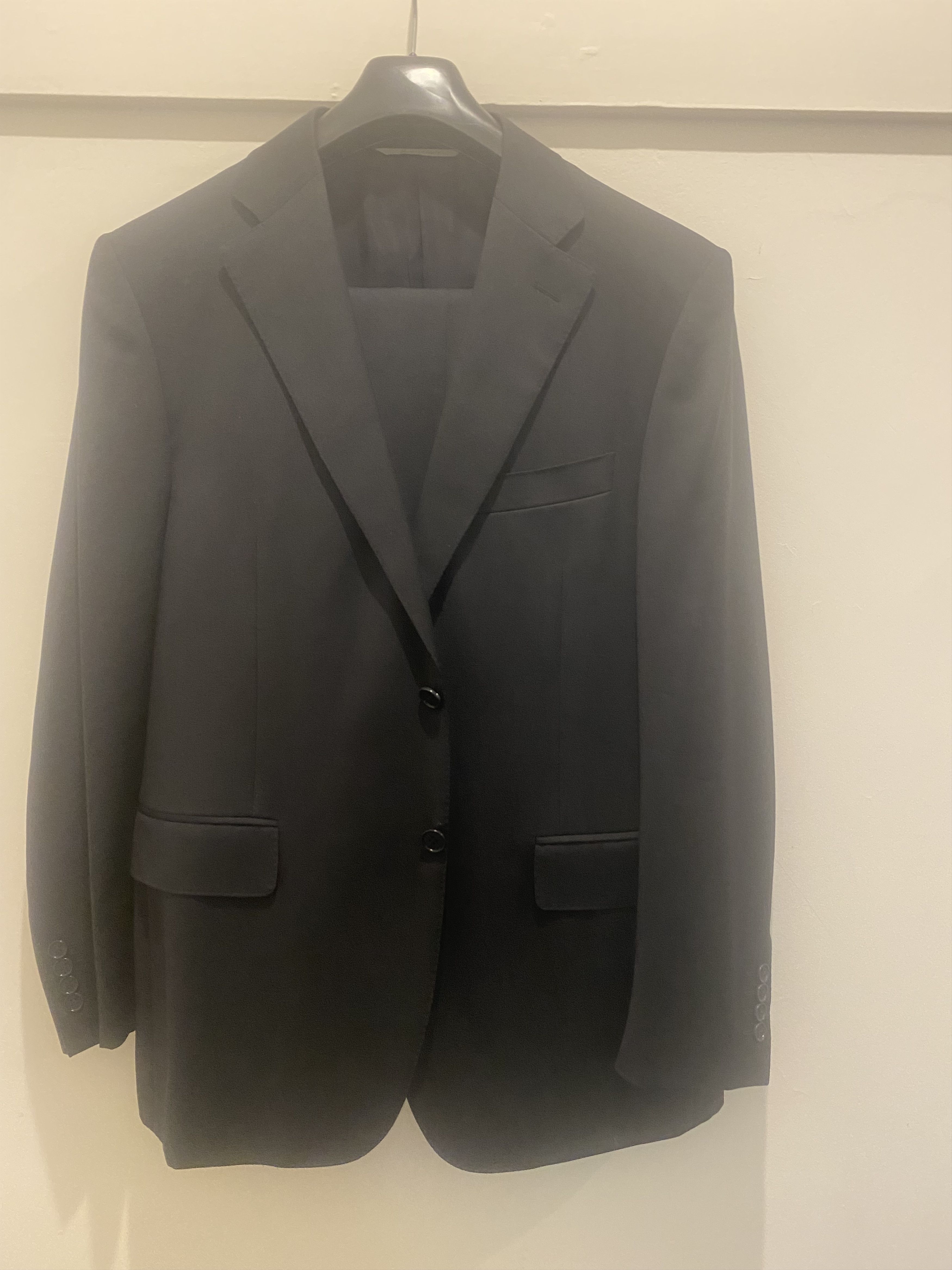 Canali black 2 piece wool suit