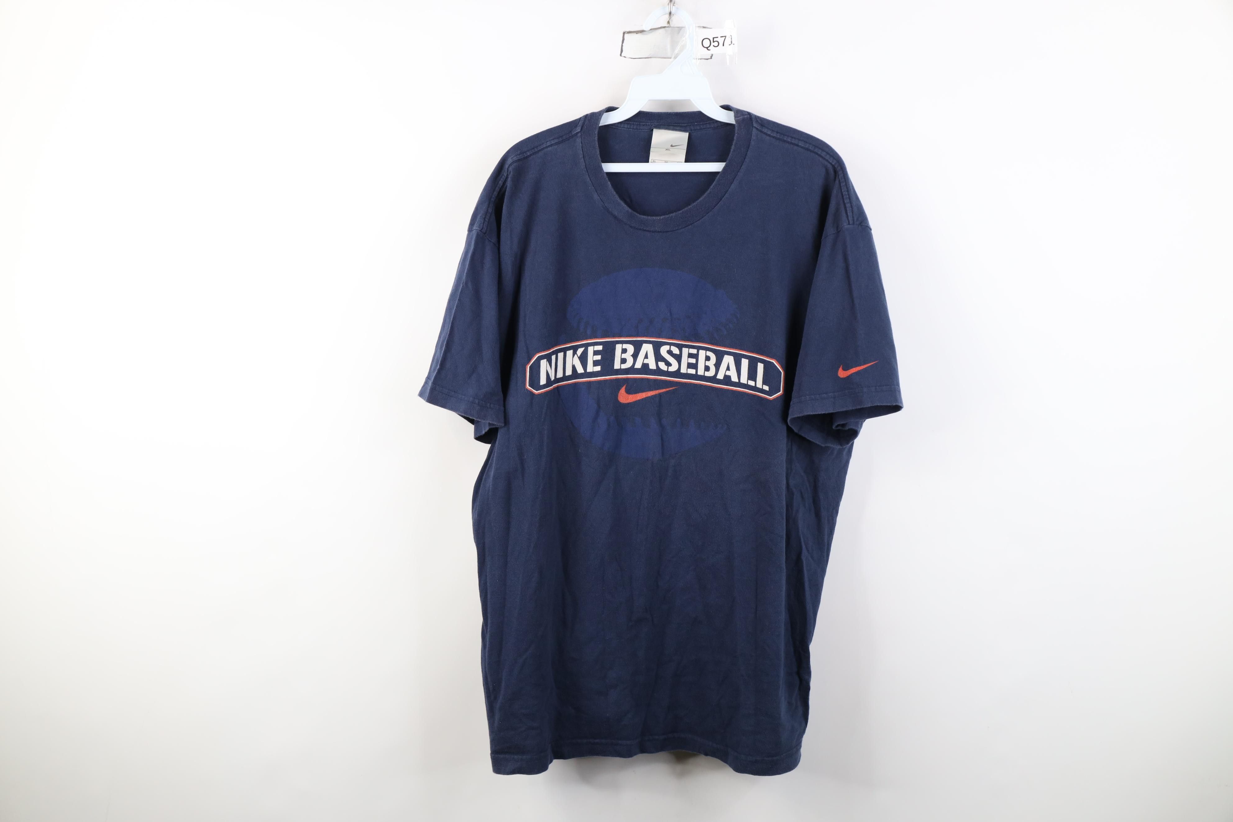 Nike Vintage Y2K Nike Baseball Scott Center Swoosh T-Shirt Blue Size US XL / EU 56 / 4 - 1 Thumbnail
