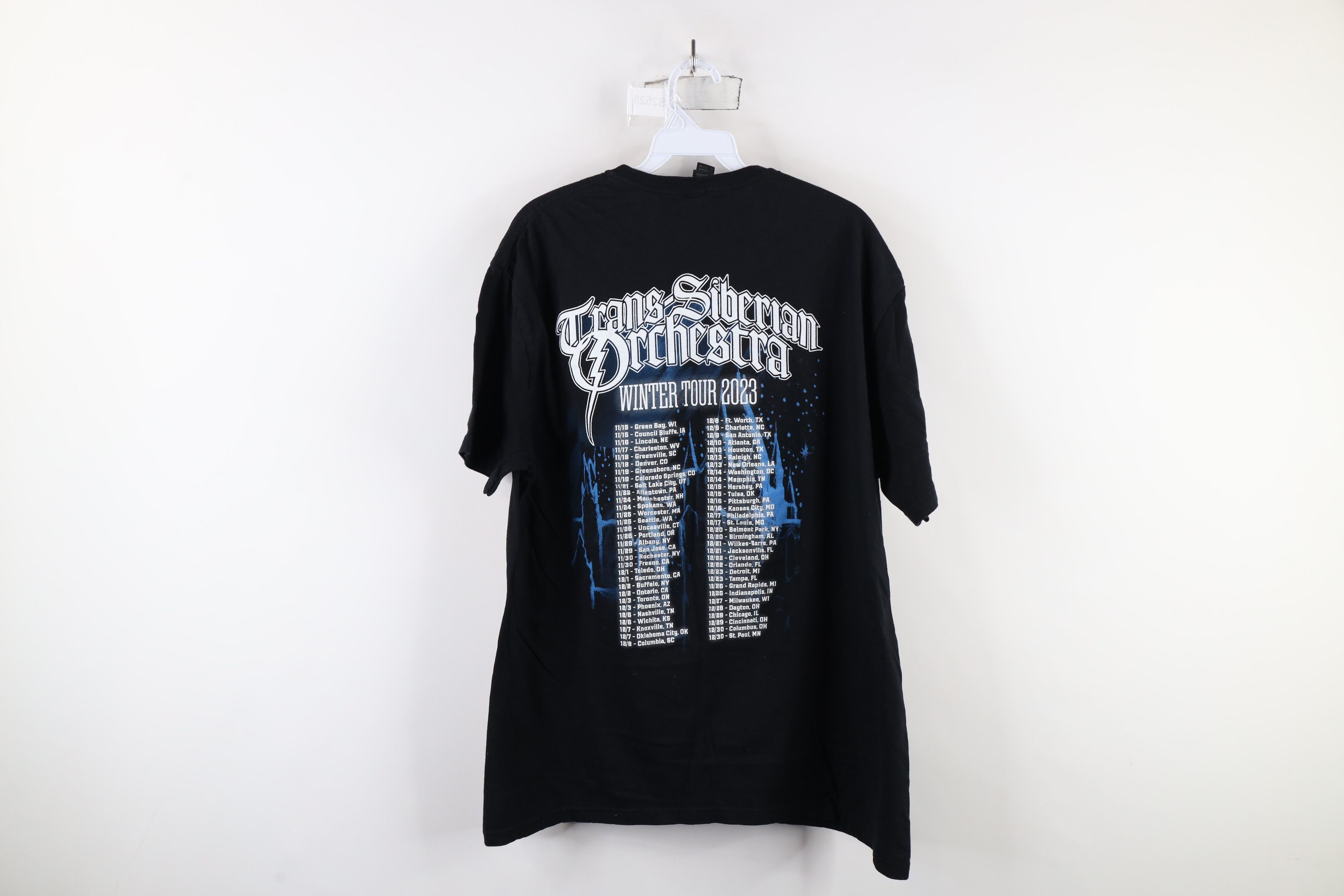 Vintage Y2K Winter Tour Trans Siberian Orchestra Band T-Shirt Black Size US XL / EU 56 / 4 - 12 Thumbnail