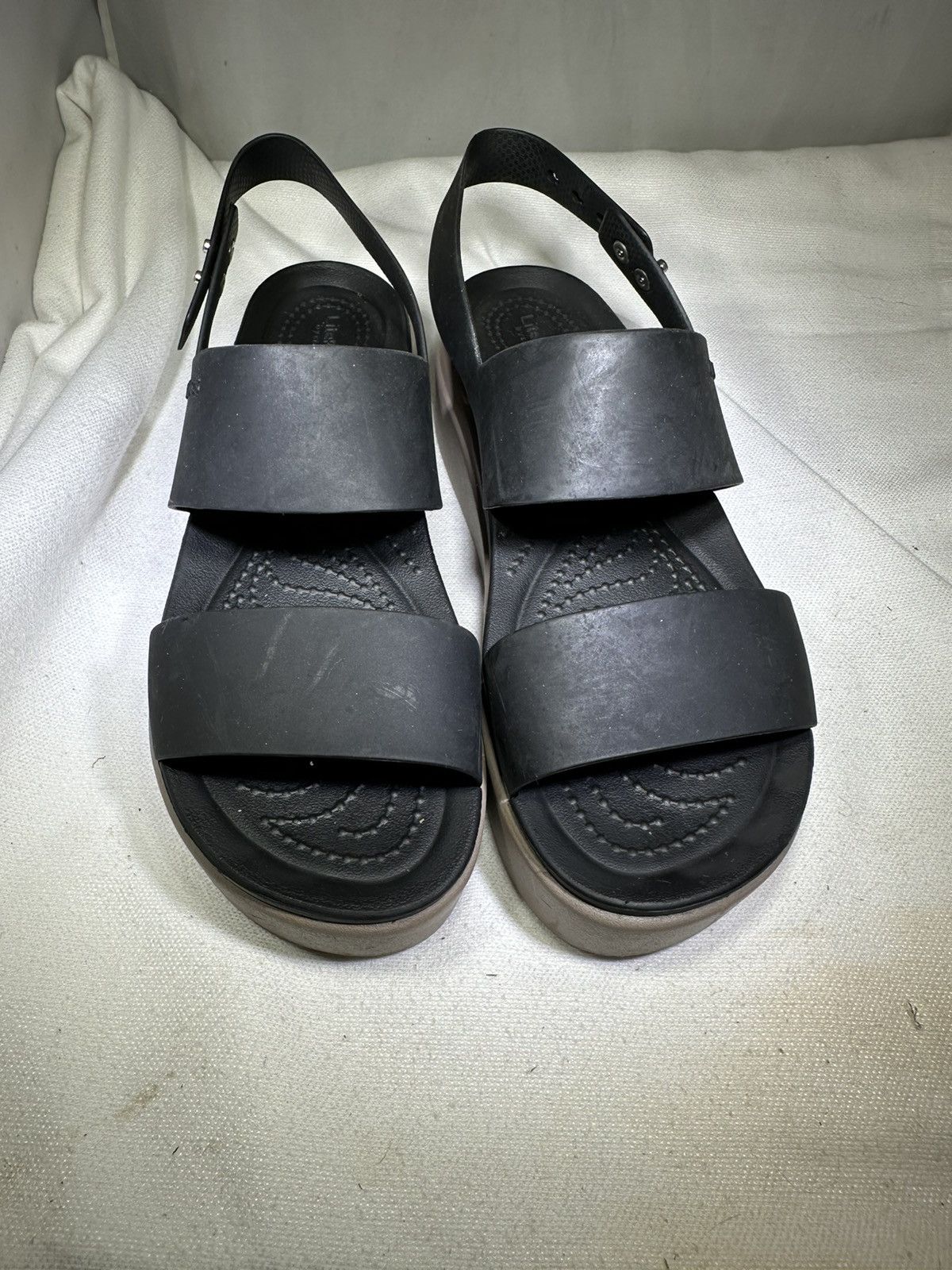 Crocs Crocs Brooklyn Low Wedge Sandals Black Comfort Women's 7 Size US 7 / IT 37 - 2 Thumbnail