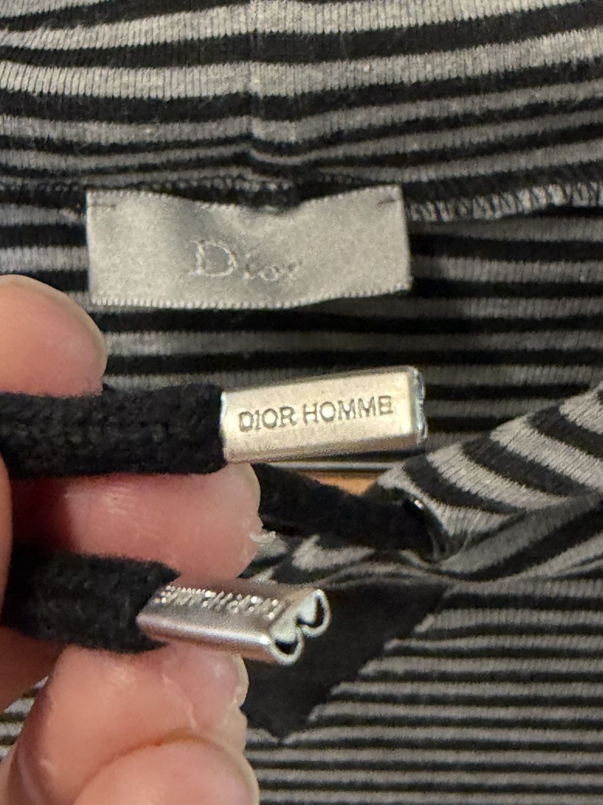Dior AW07 Navigate Bee Striped Drawstring Hoodie Size US S / EU 44-46 / 1 - 5 Thumbnail