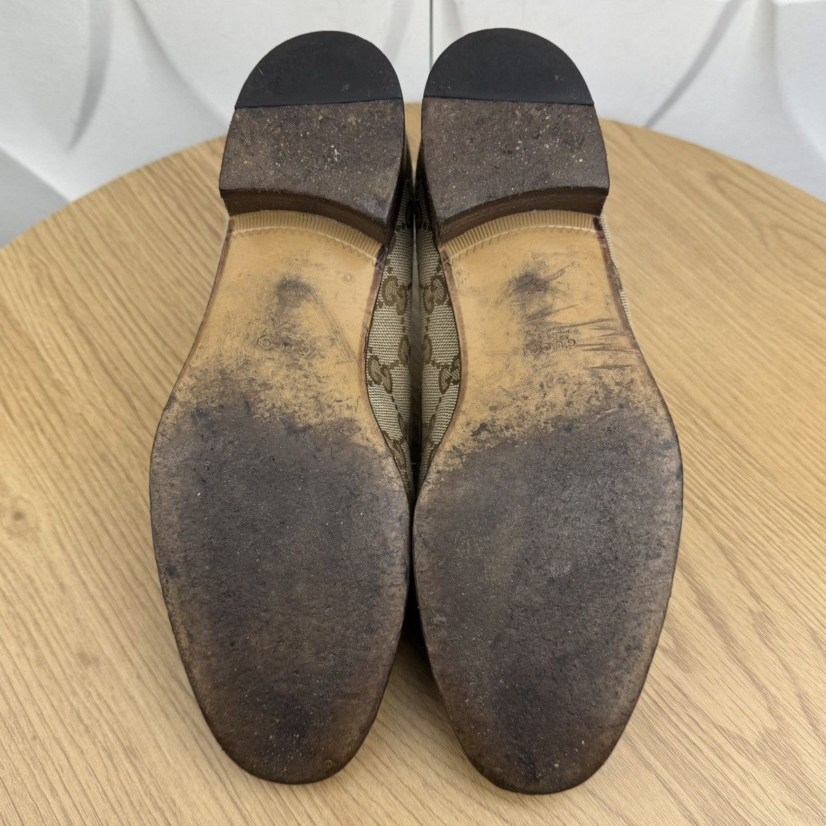 Gucci GUCCI Loafers Leather Shoes Monogram GG Metal Logo Beige Size US 7 / IT 37 - 6 Thumbnail