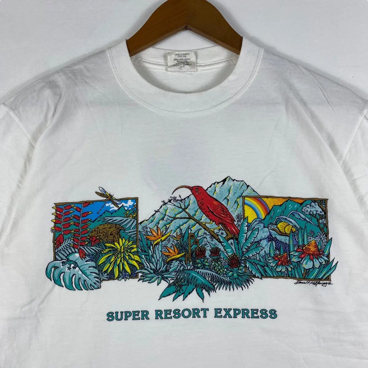 Vintage Vintage 90's SUPER RESORT EXRESS Habitat Graphic Tee Shirt Size US M / EU 48-50 / 2 - 2 Thumbnail