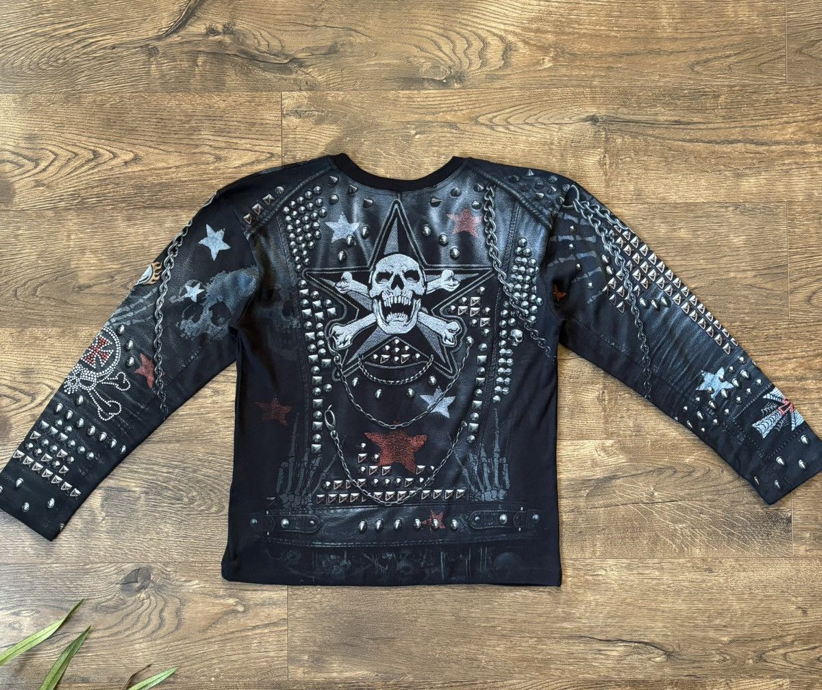Band Tees × Vintage Spiral Direct Shirt Mens Long Sleeve Black All Over Print Size US XL / EU 56 / 4 - 2 Thumbnail