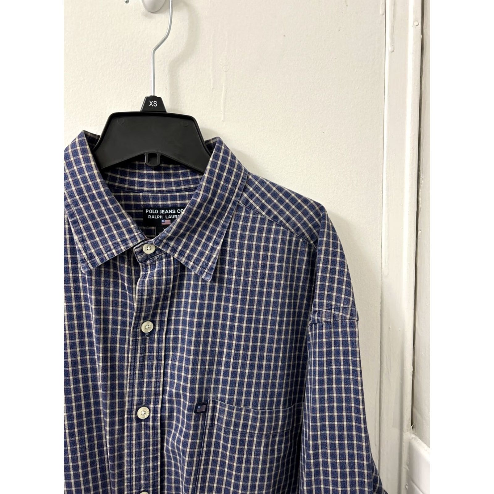 Polo Ralph Lauren Ralph Lauren Polo Jeans Co Shirt Mens XL Blue White USA Plaid Button Down L/S Size US XL / EU 56 / 4 - 6 Thumbnail