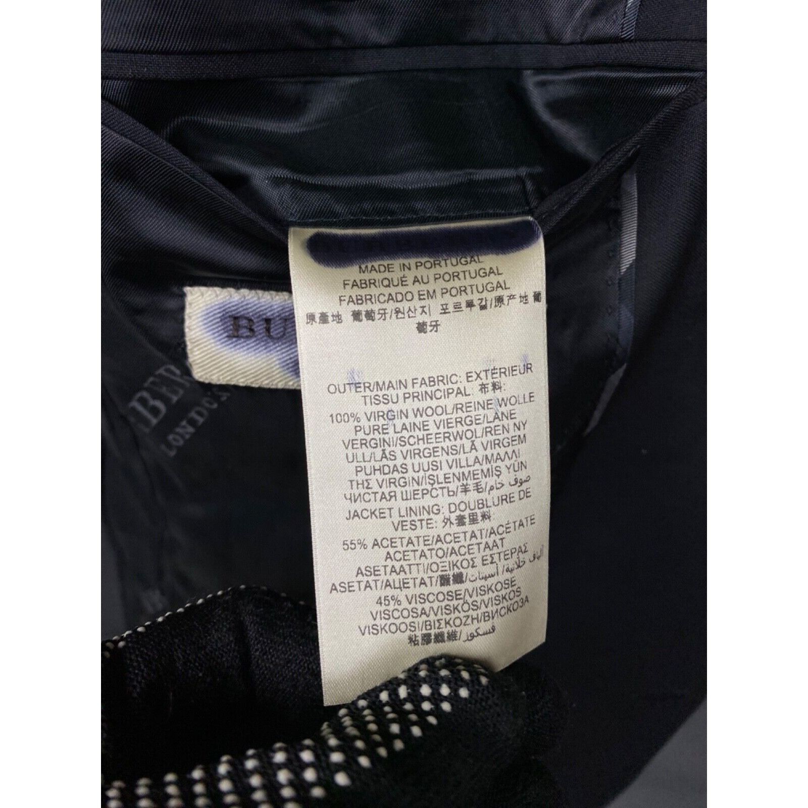 Burberry MINT! Burberry Slim Fit Men's Black Wool Blazer Sportcoat Ja Size 50R - 12 Thumbnail