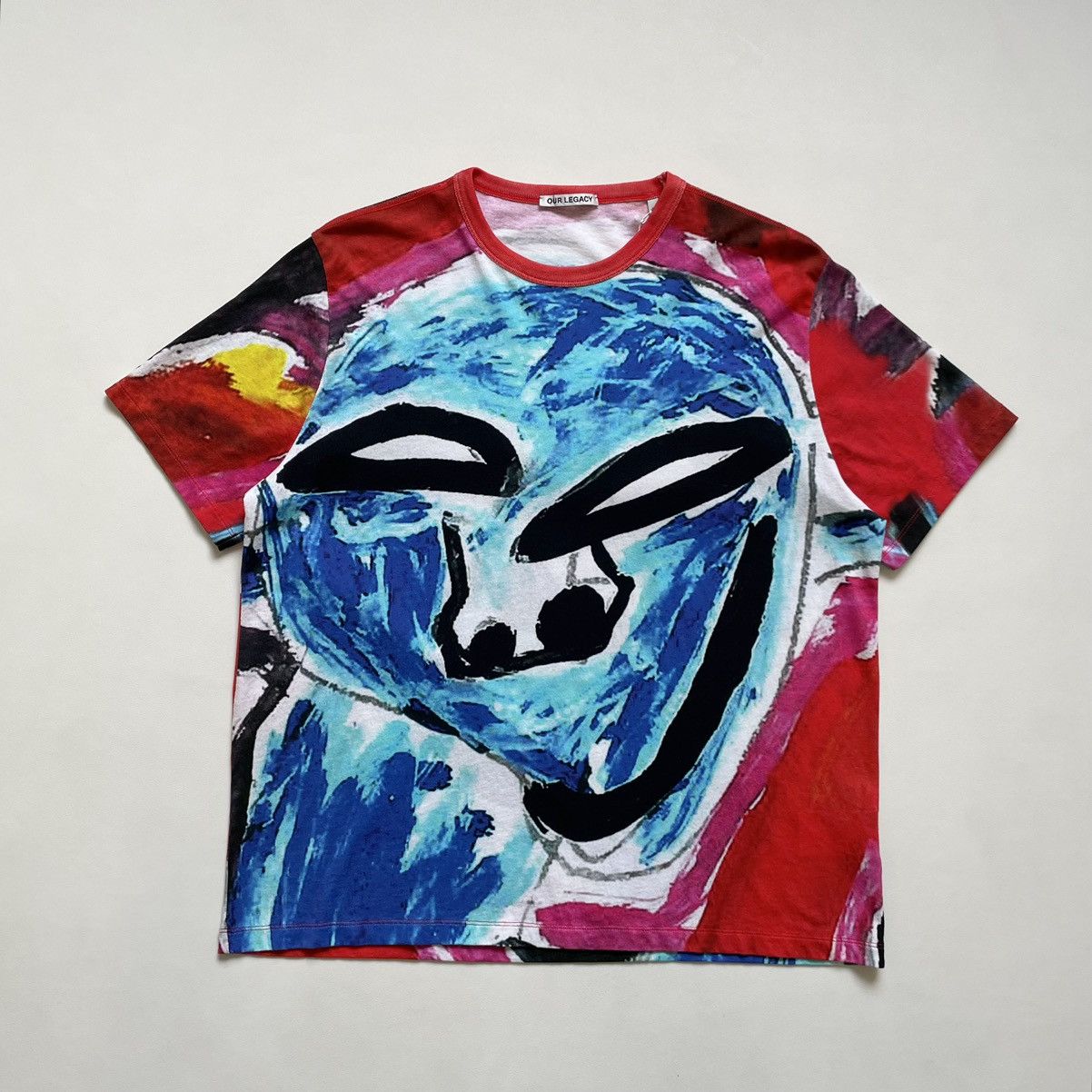 Our Legacy ‘Voodoo Face Print’ New Box T Shirt Size US M / EU 48-50 / 2 - 1 Thumbnail