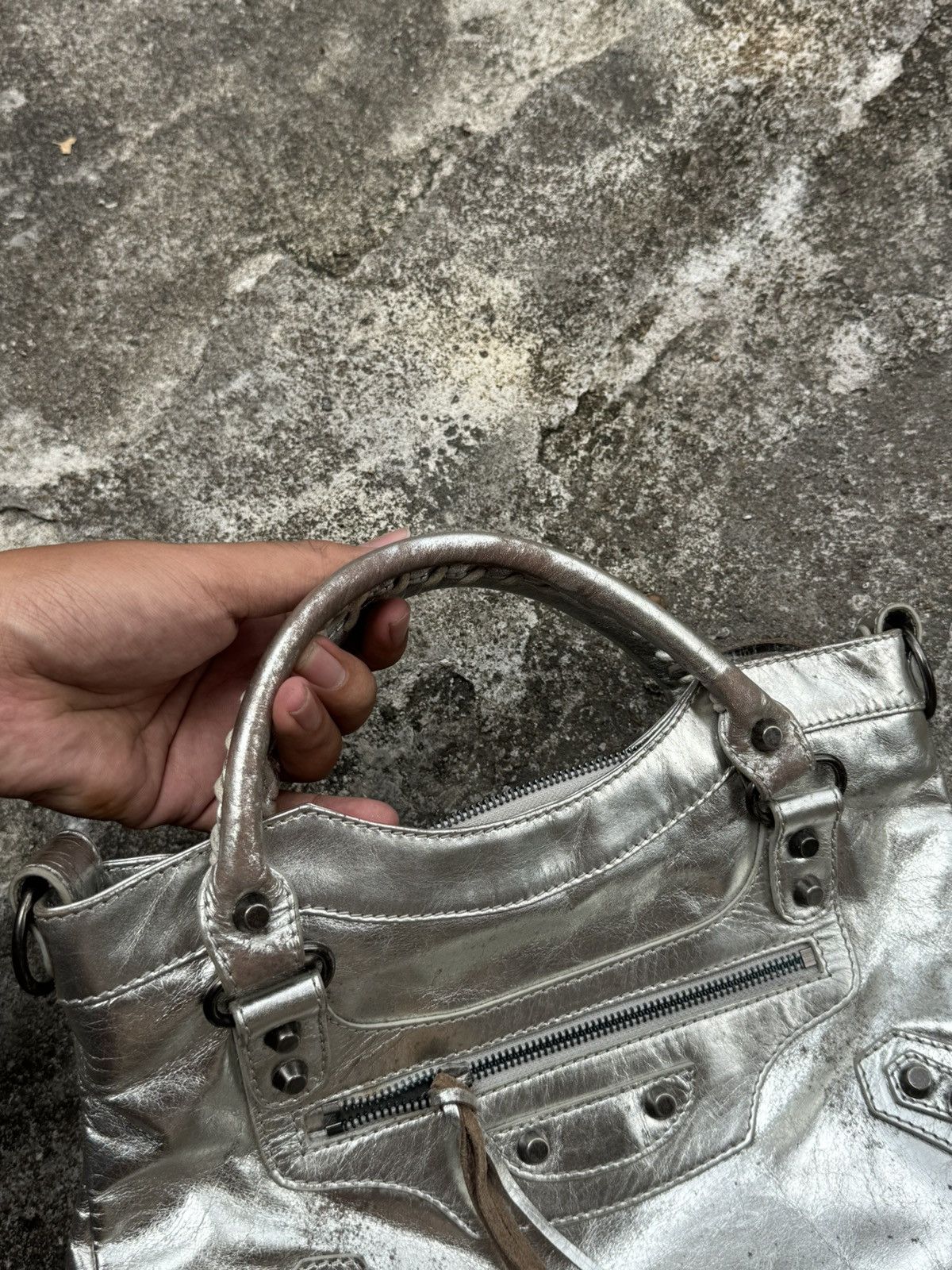Vintage Leather Silver Bags City Size ONE SIZE - 13 Thumbnail